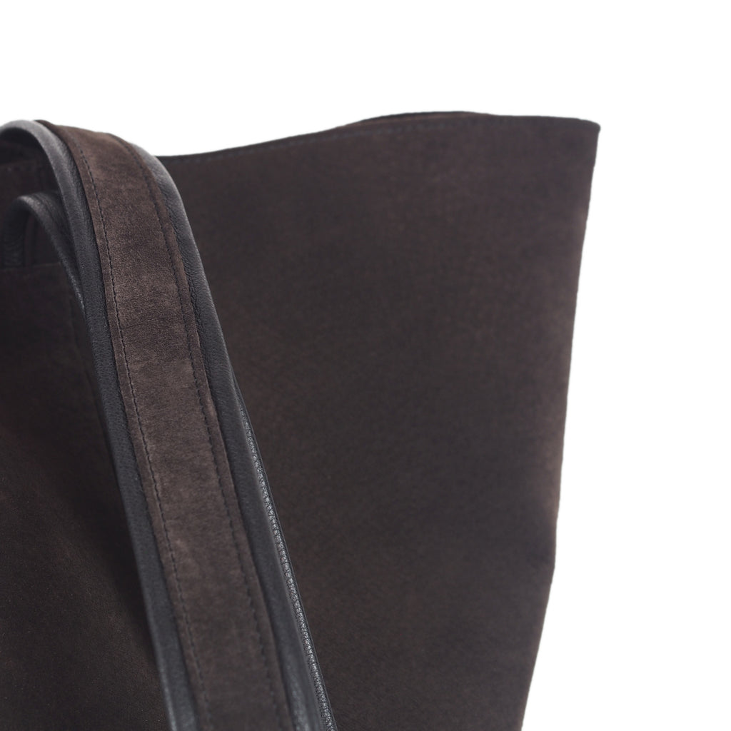 CHOCOLATE BROWN SUEDE TOTE BAG