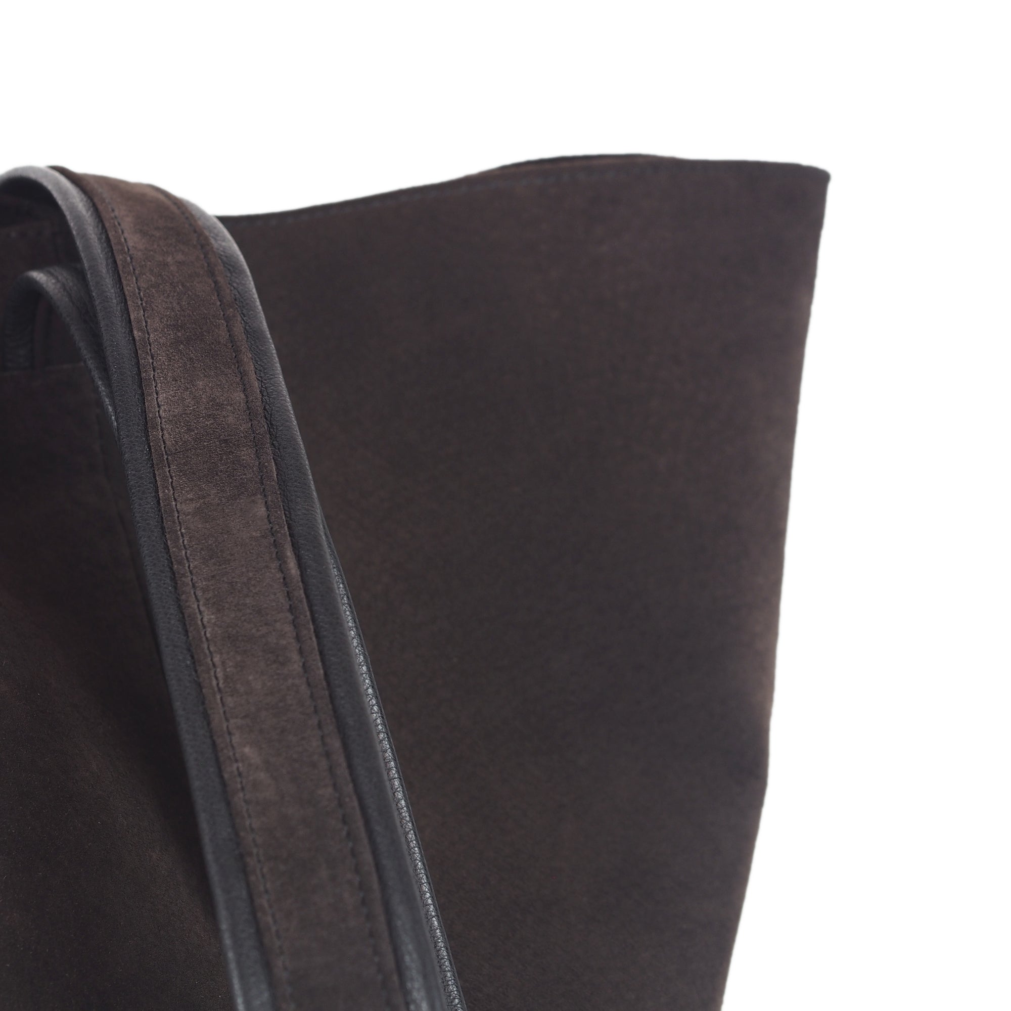 CHOCOLATE BROWN SUEDE TOTE BAG