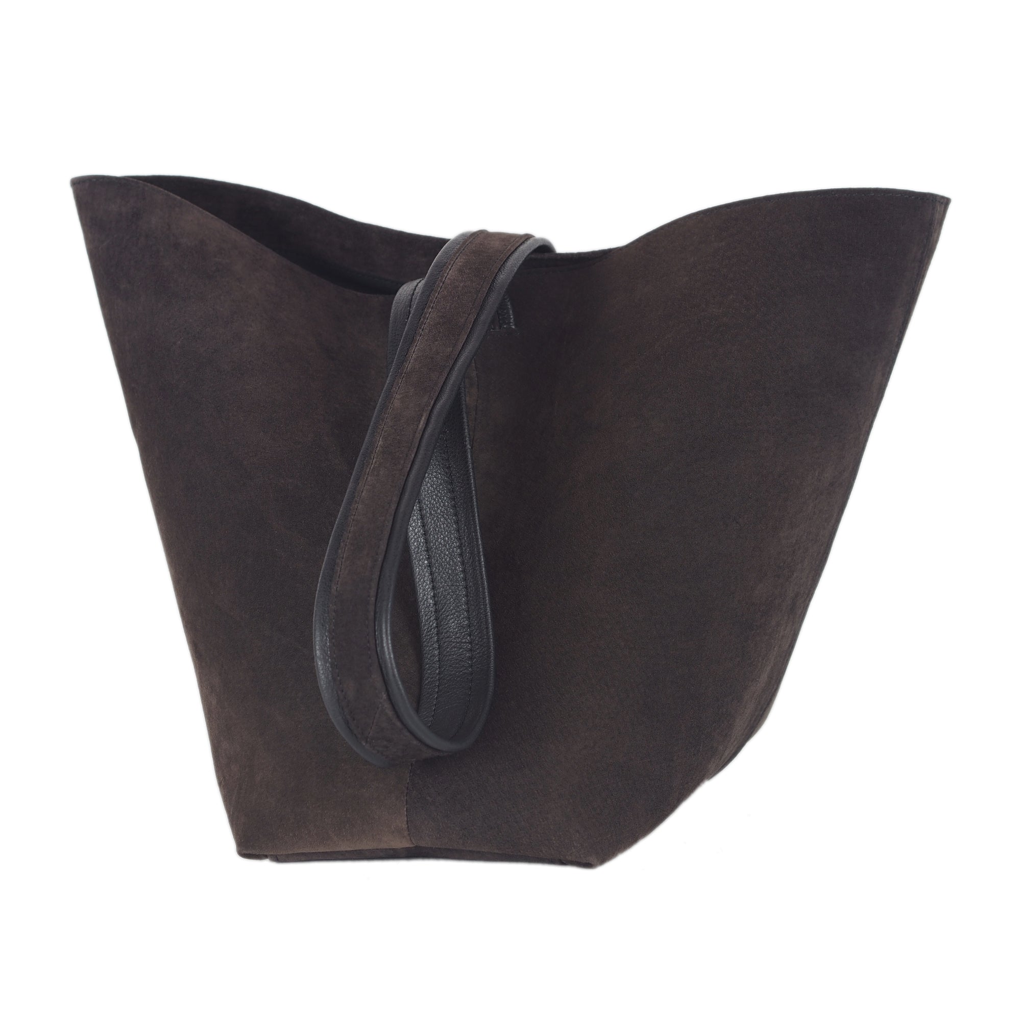 CHOCOLATE BROWN SUEDE TOTE BAG