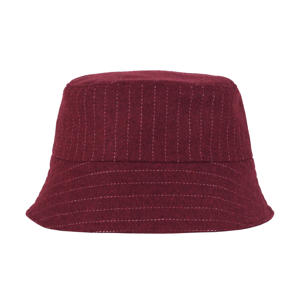 UPCYCLED BURGUNDY WOOL BUCKET HAT