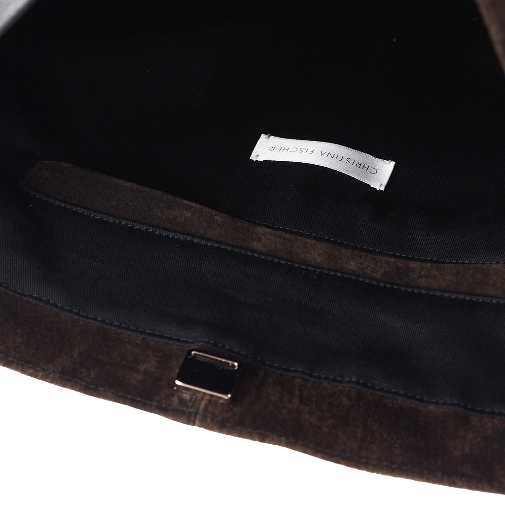 CHOCOLATE BROWN SUEDE TOTE BAG