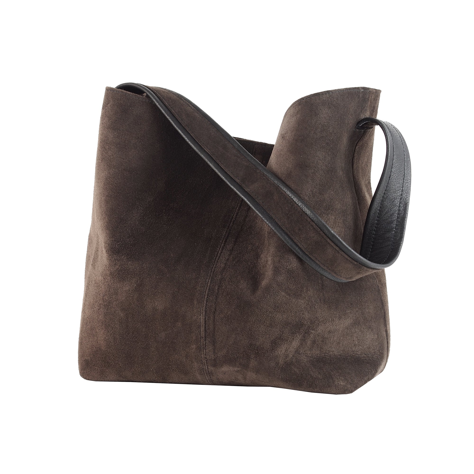 WALNUT BROWN SUEDE TOTE BAG