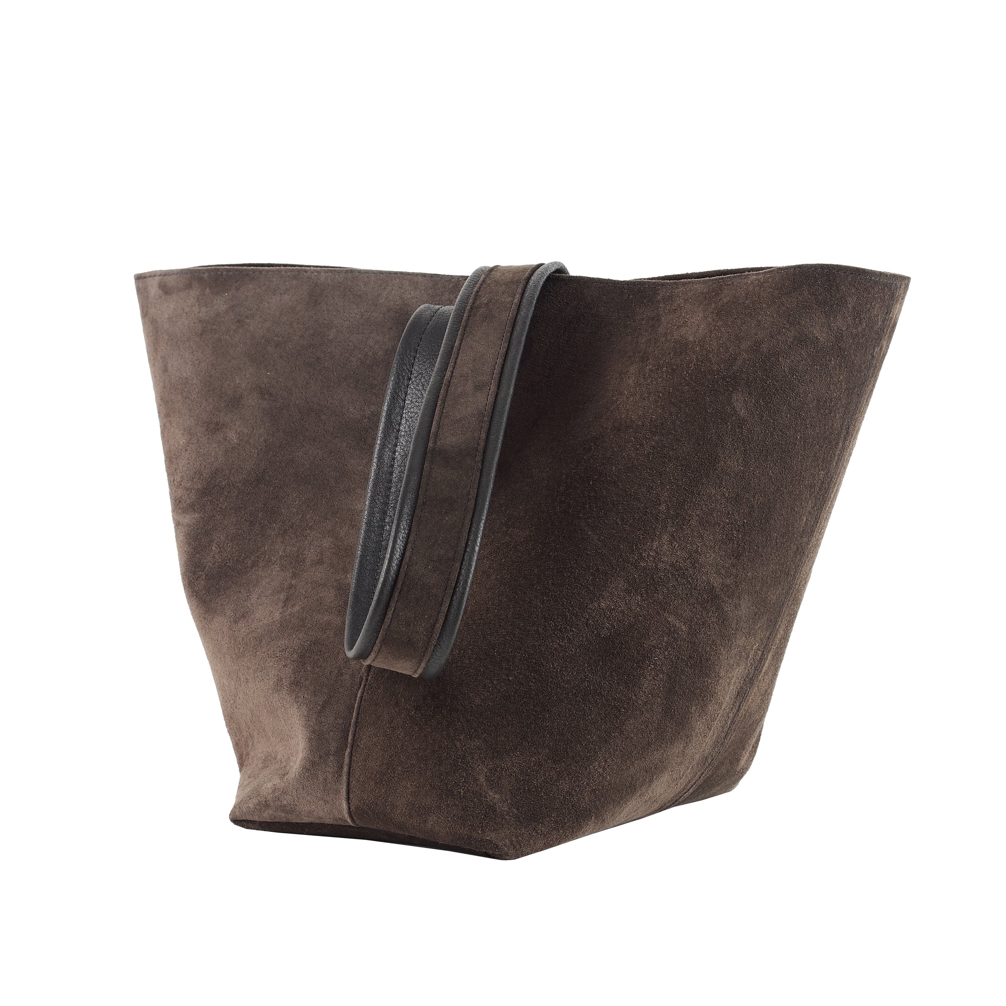 WALNUT BROWN SUEDE TOTE BAG
