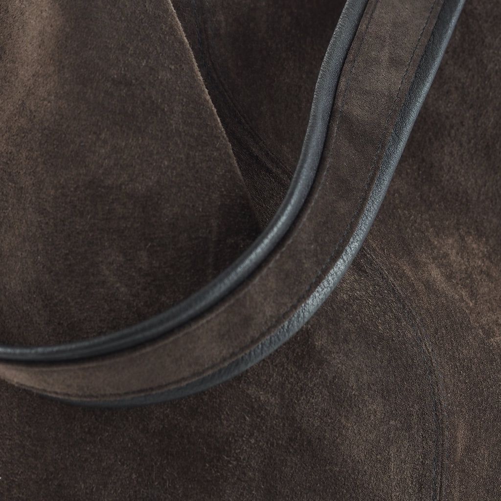 WALNUT BROWN SUEDE TOTE BAG