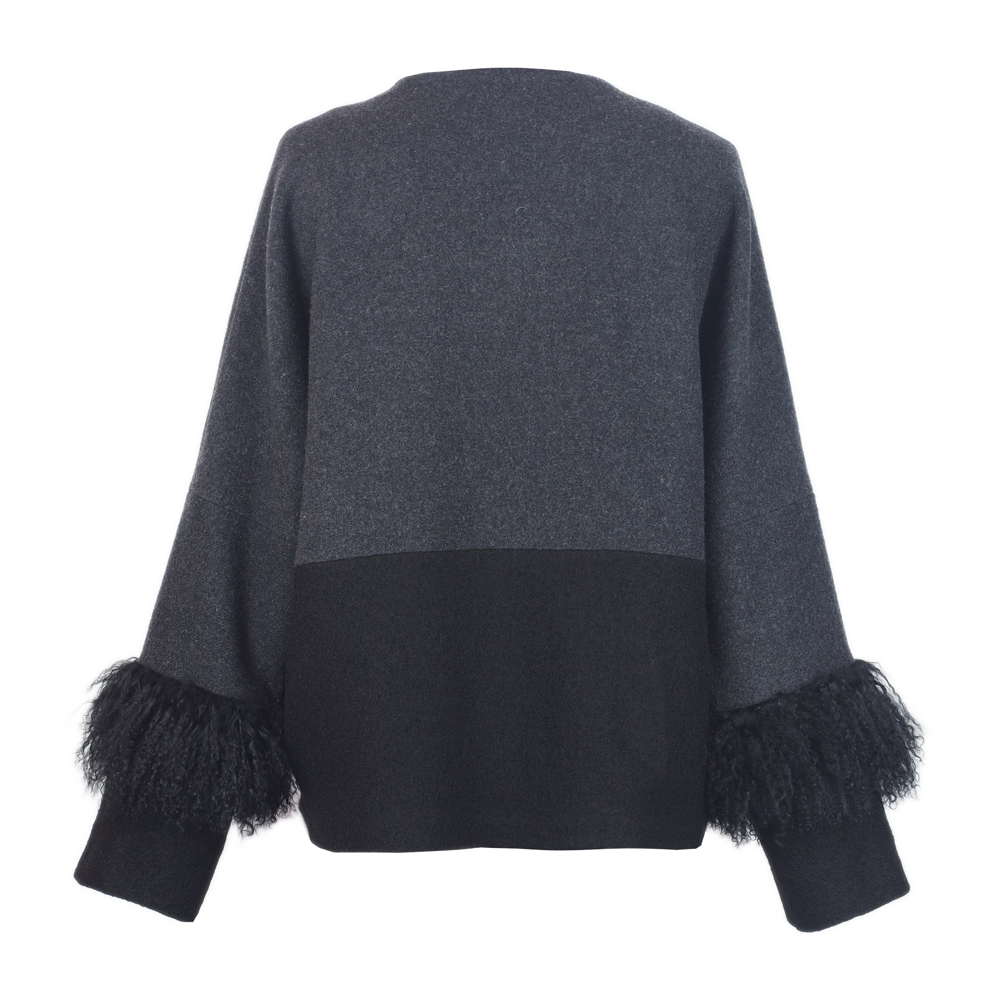 COLOR BLOCKING WOOL JACKET