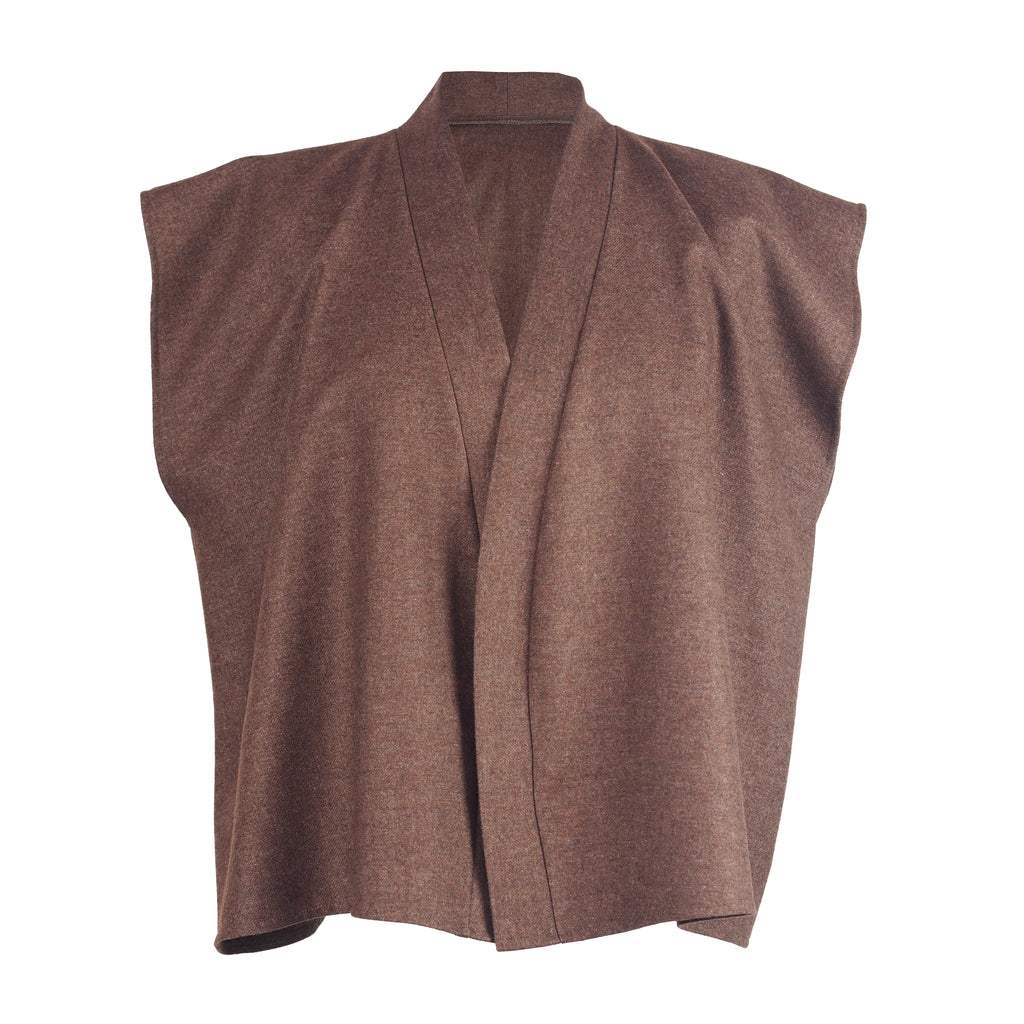 CHESTNUT BROWN WOOL WAISTCOAT