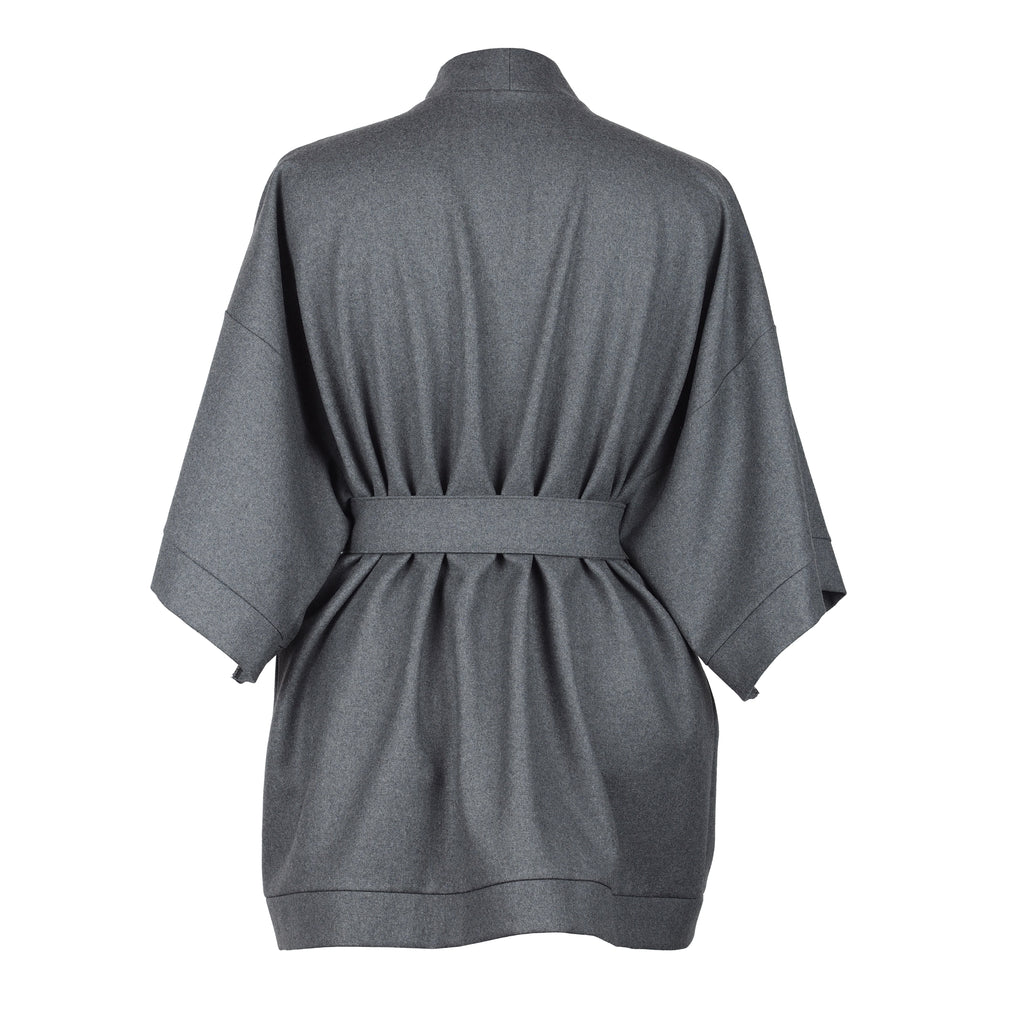 GRAY WOOL KIMONO