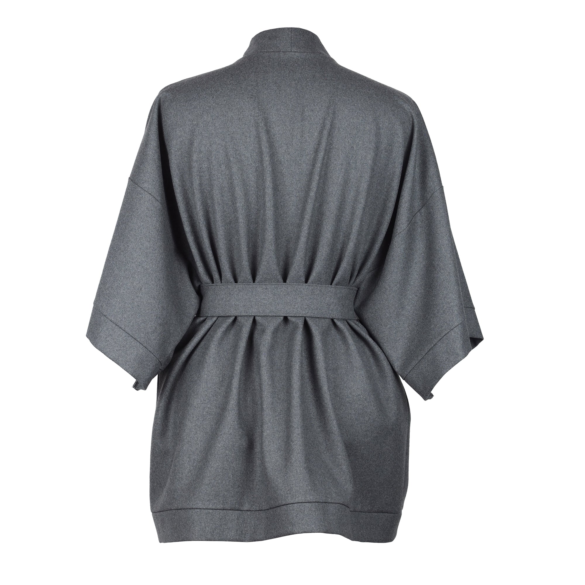 GRAY WOOL KIMONO