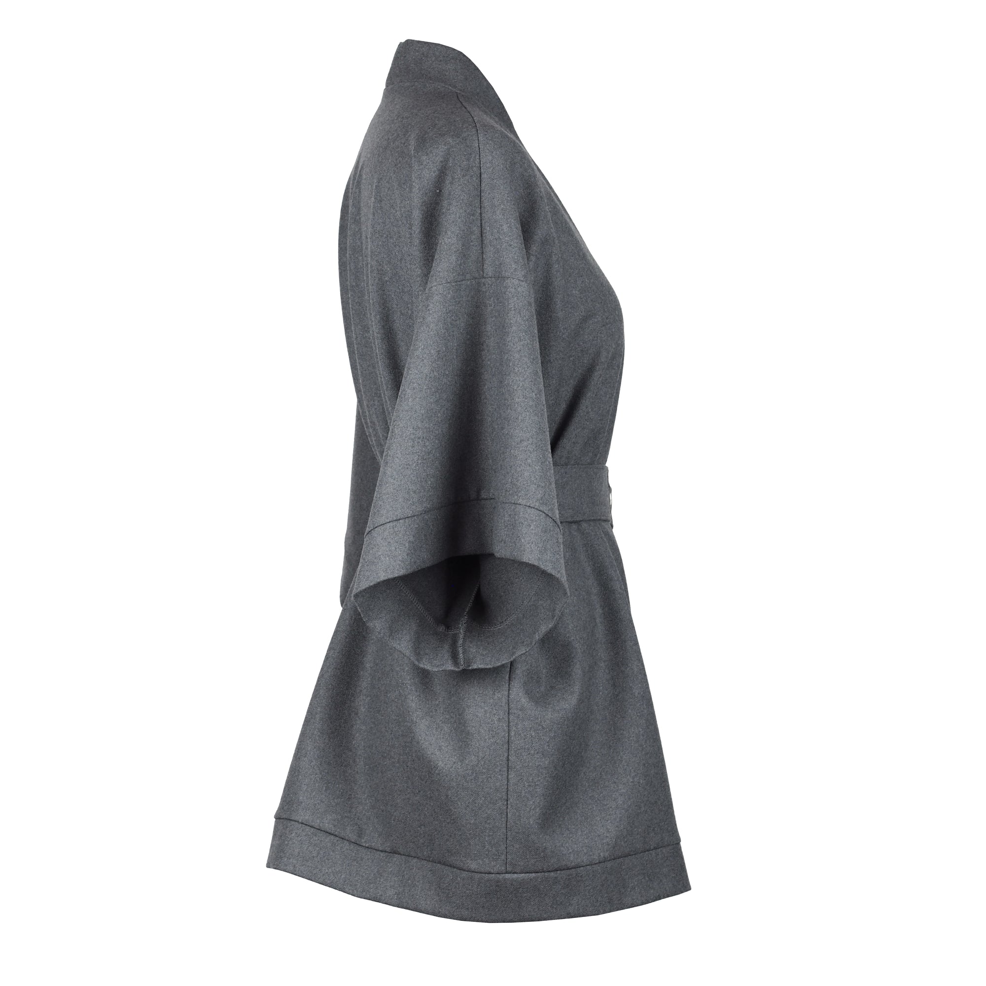 GRAY WOOL KIMONO