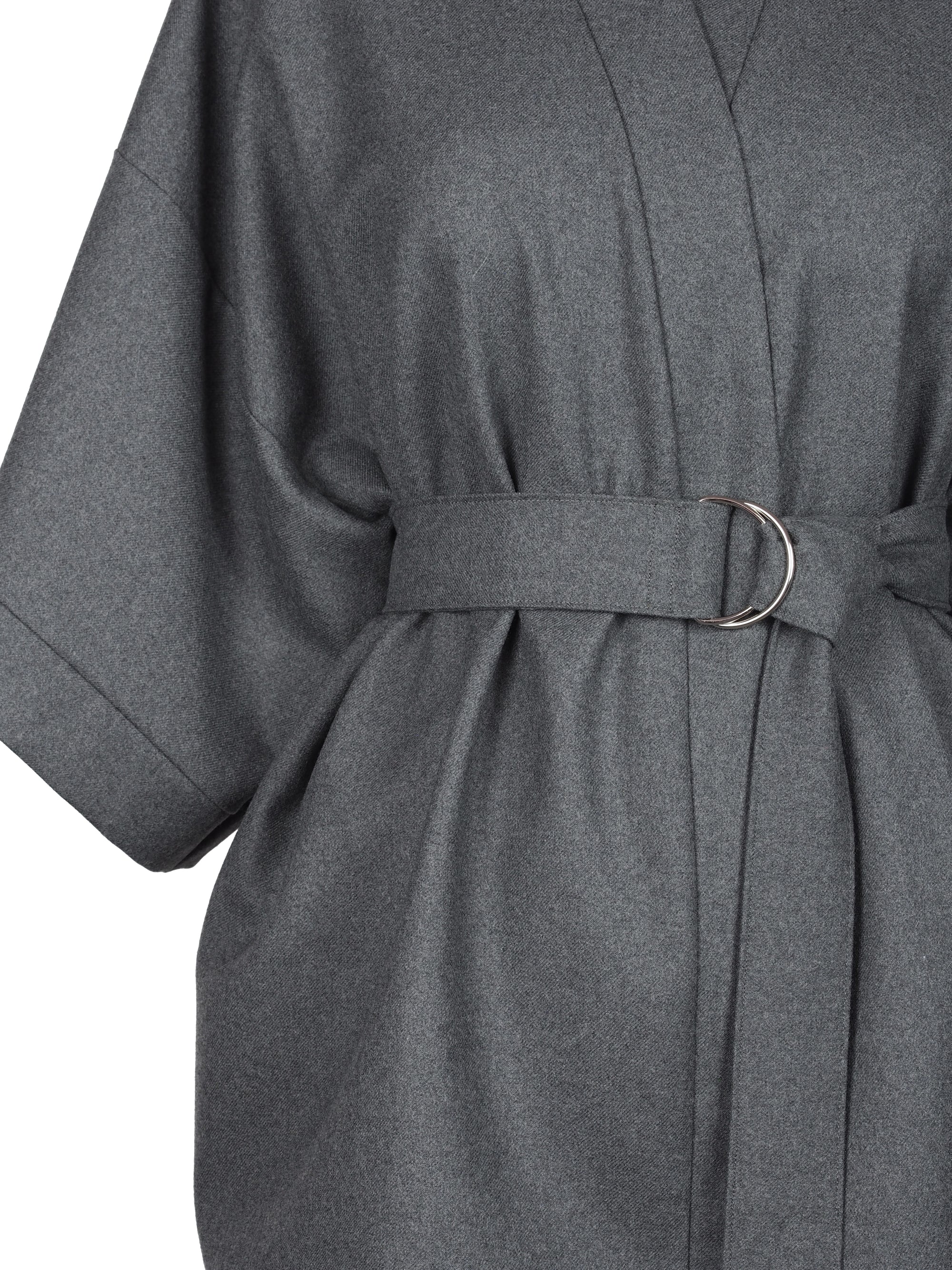 GRAY WOOL KIMONO