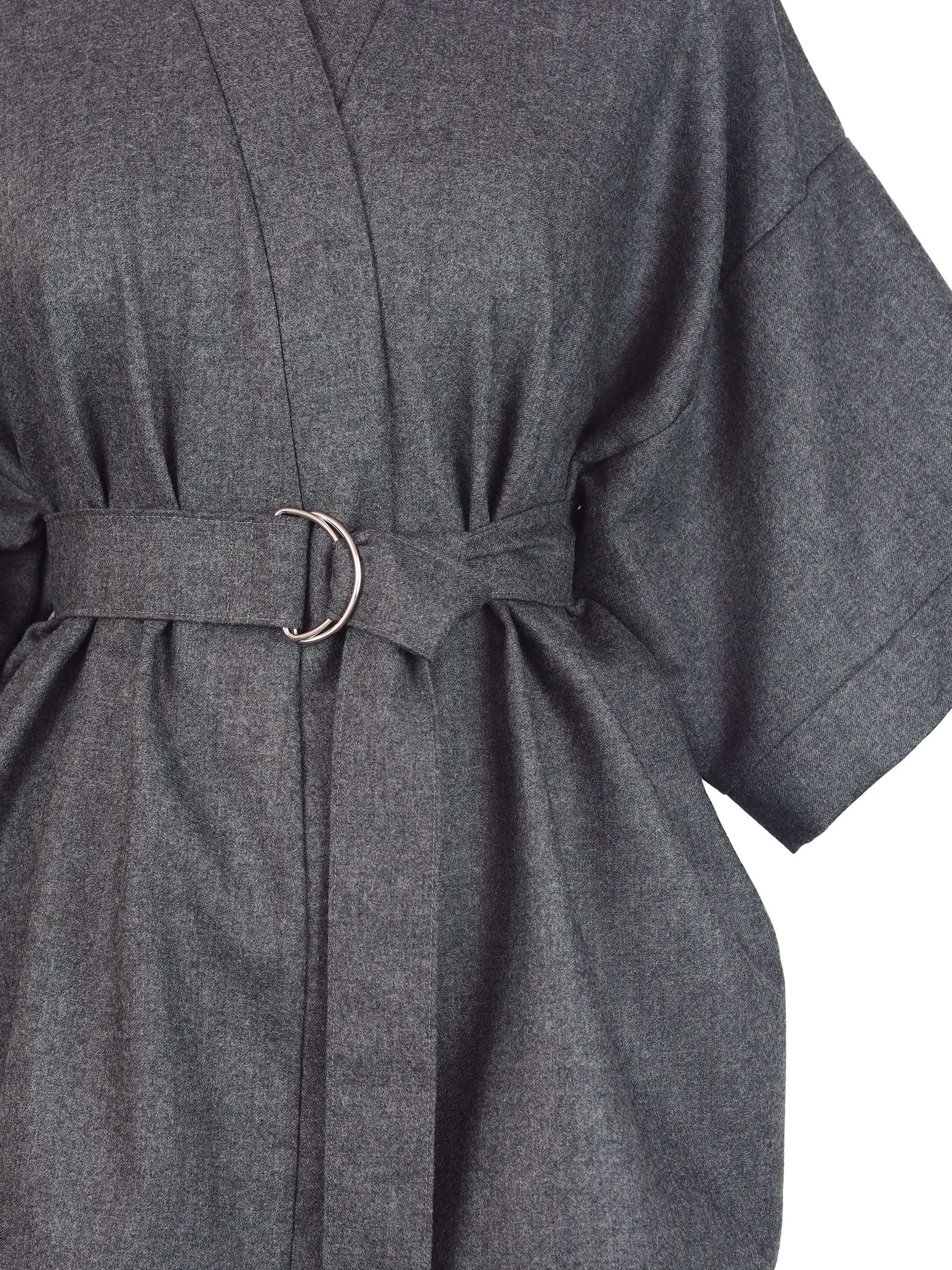 DARK GRAY WOOL KIMONO