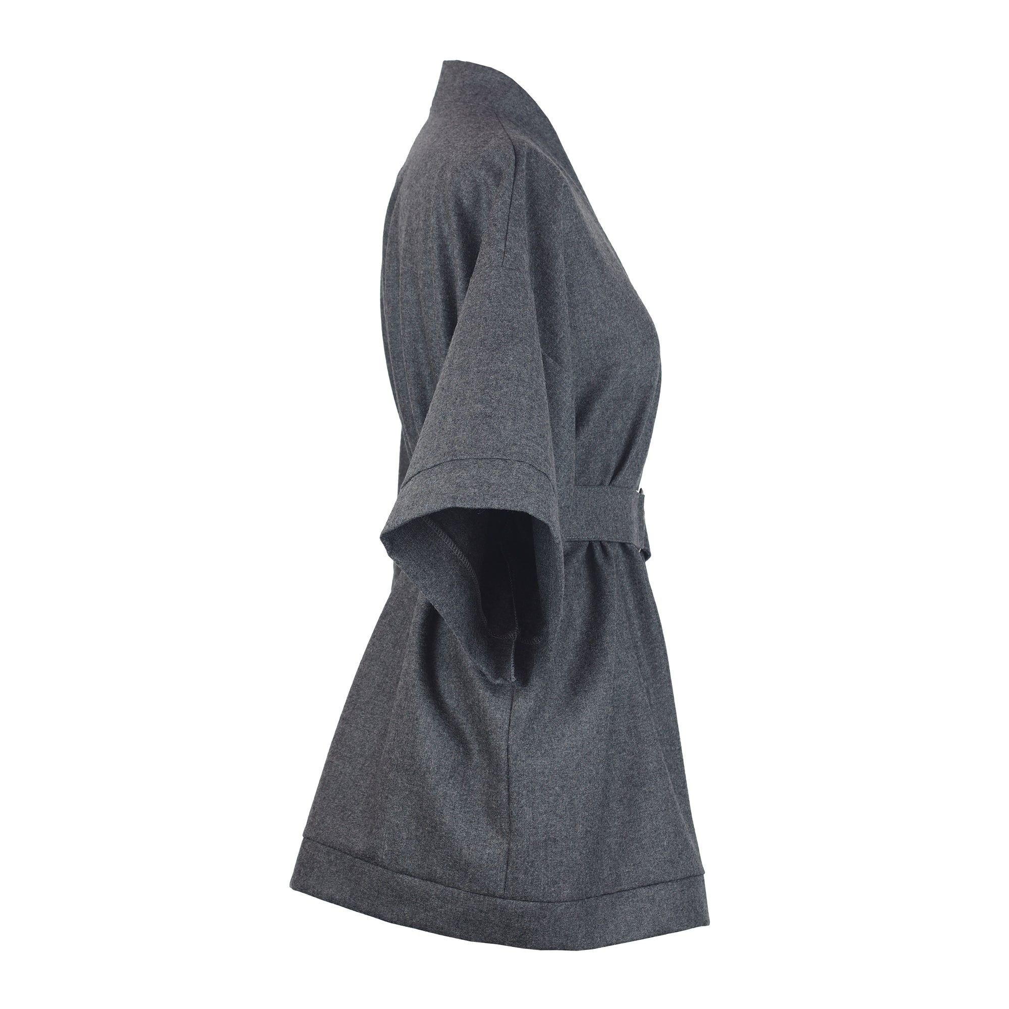 DARK GRAY WOOL KIMONO