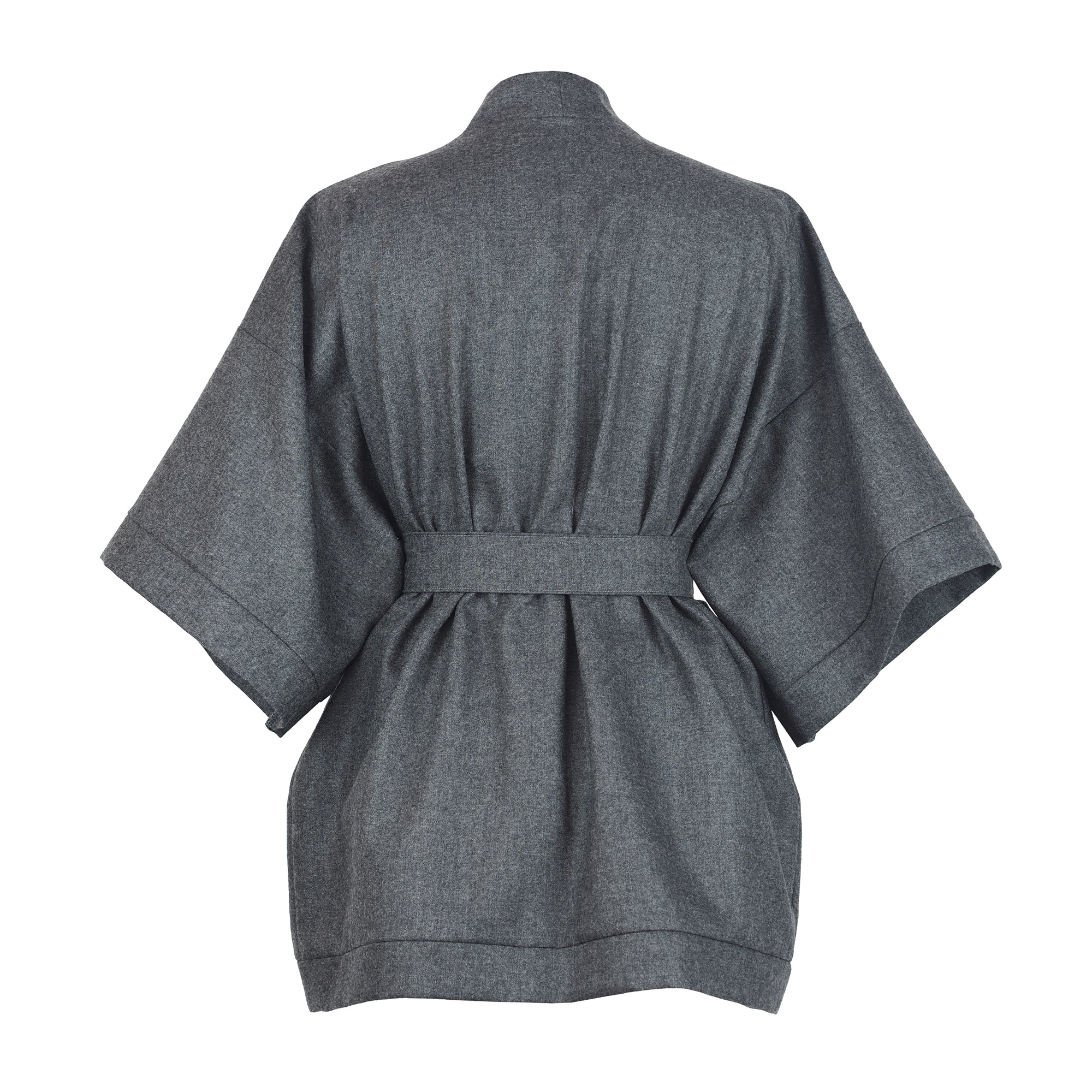 DARK GRAY WOOL KIMONO