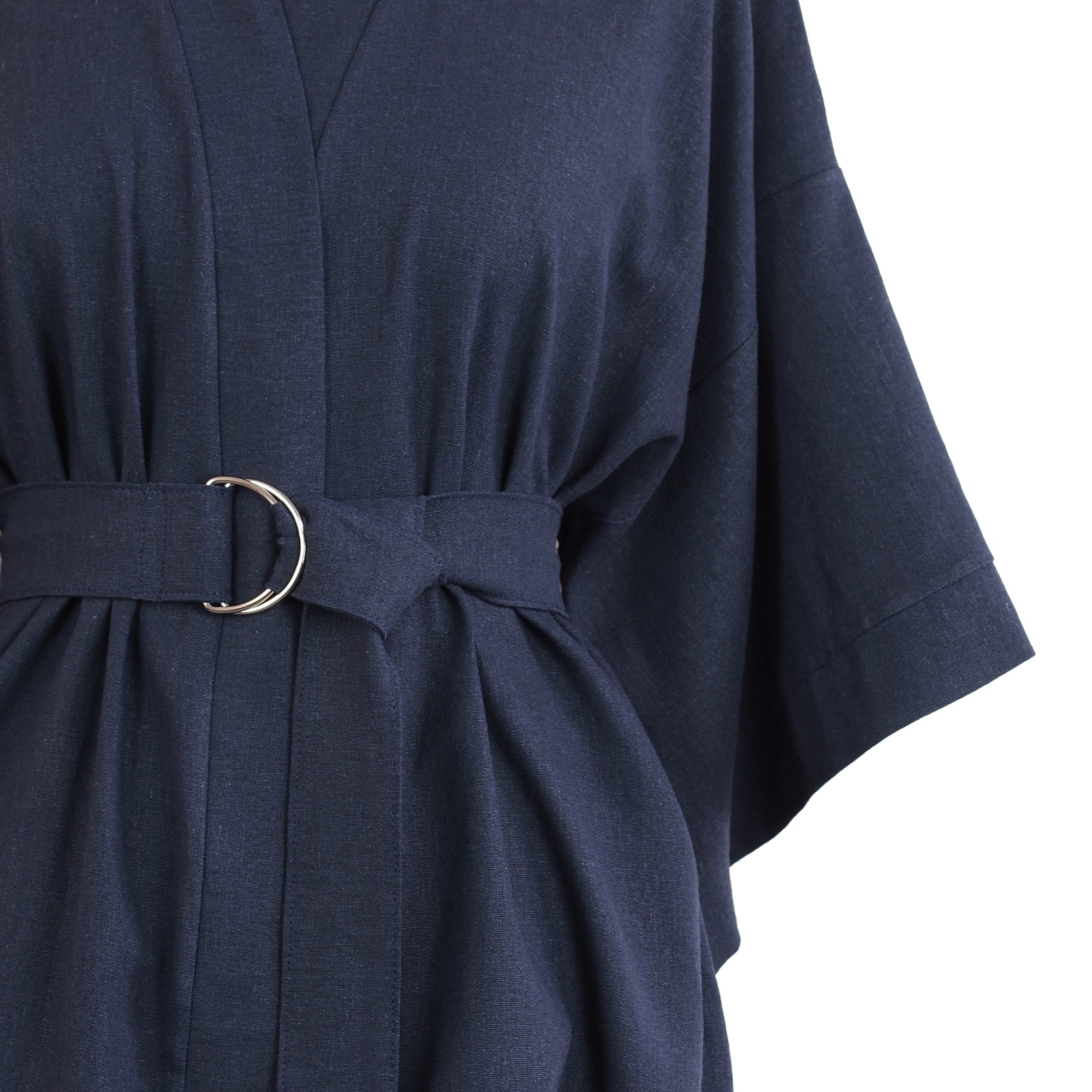 NAVY BLUE LINEN KIMONO