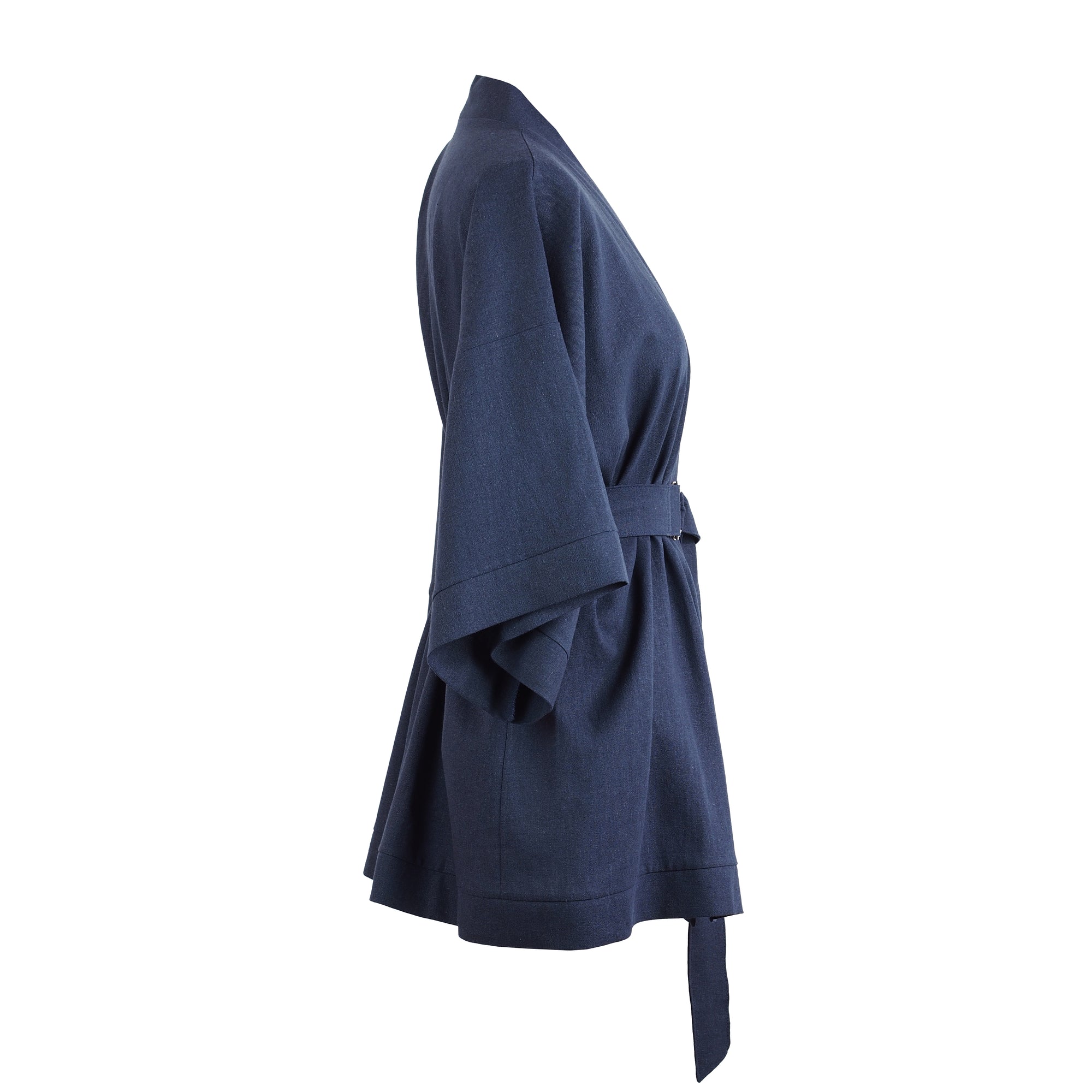 NAVY BLUE LINEN KIMONO