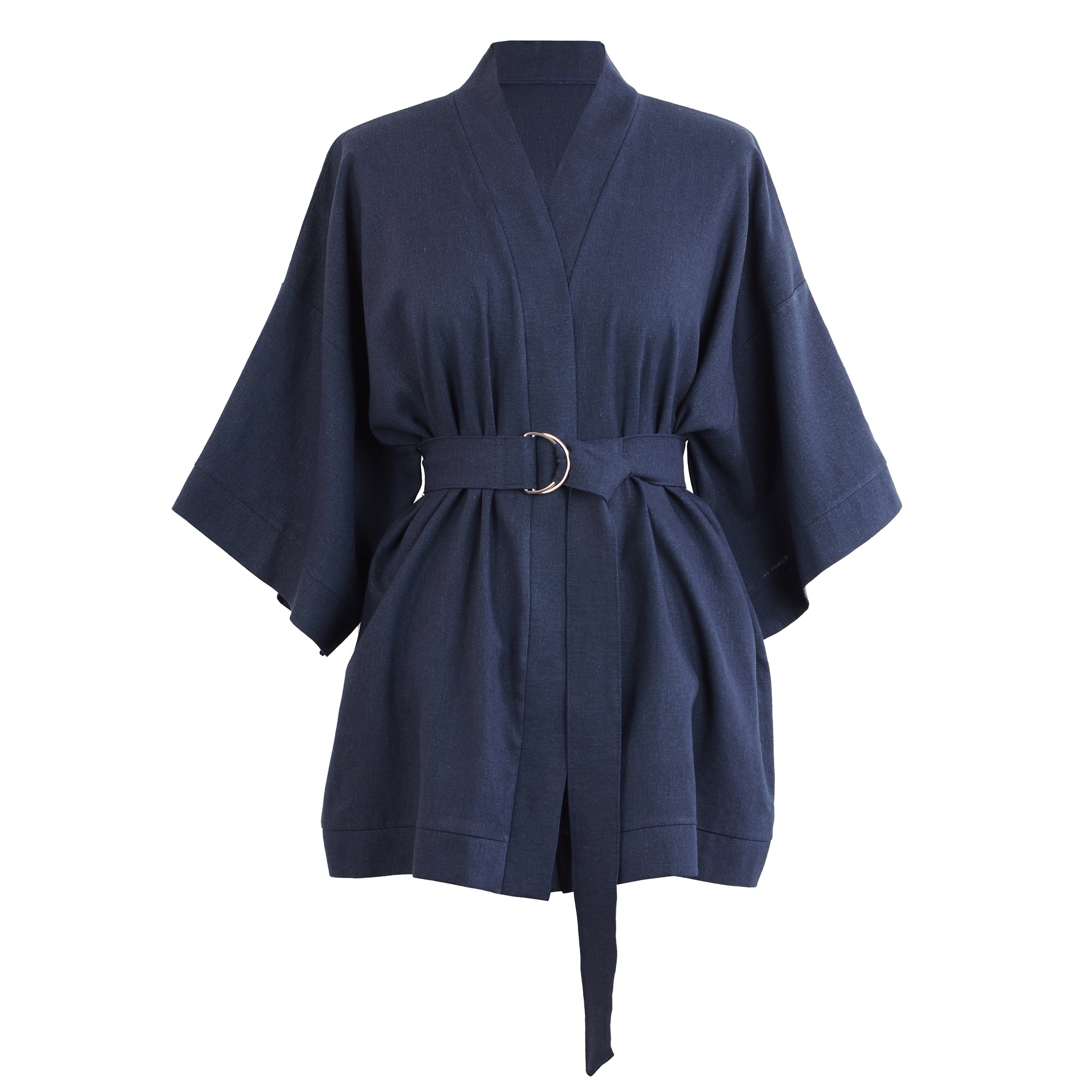NAVY BLUE LINEN KIMONO