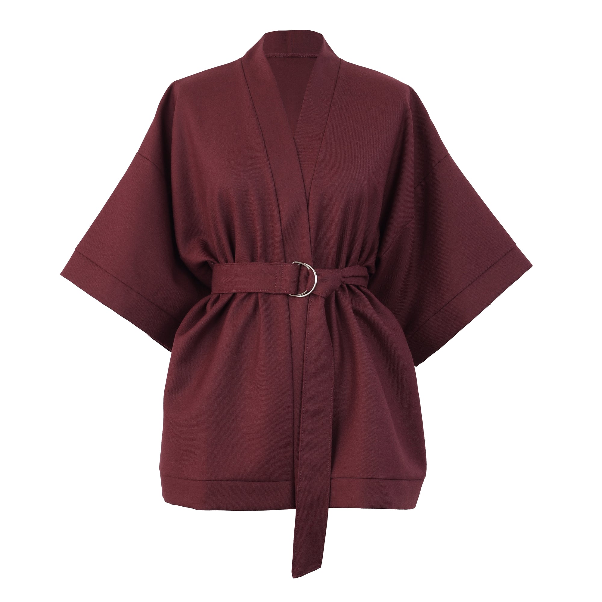 BURGUNDY WOOL KIMONO