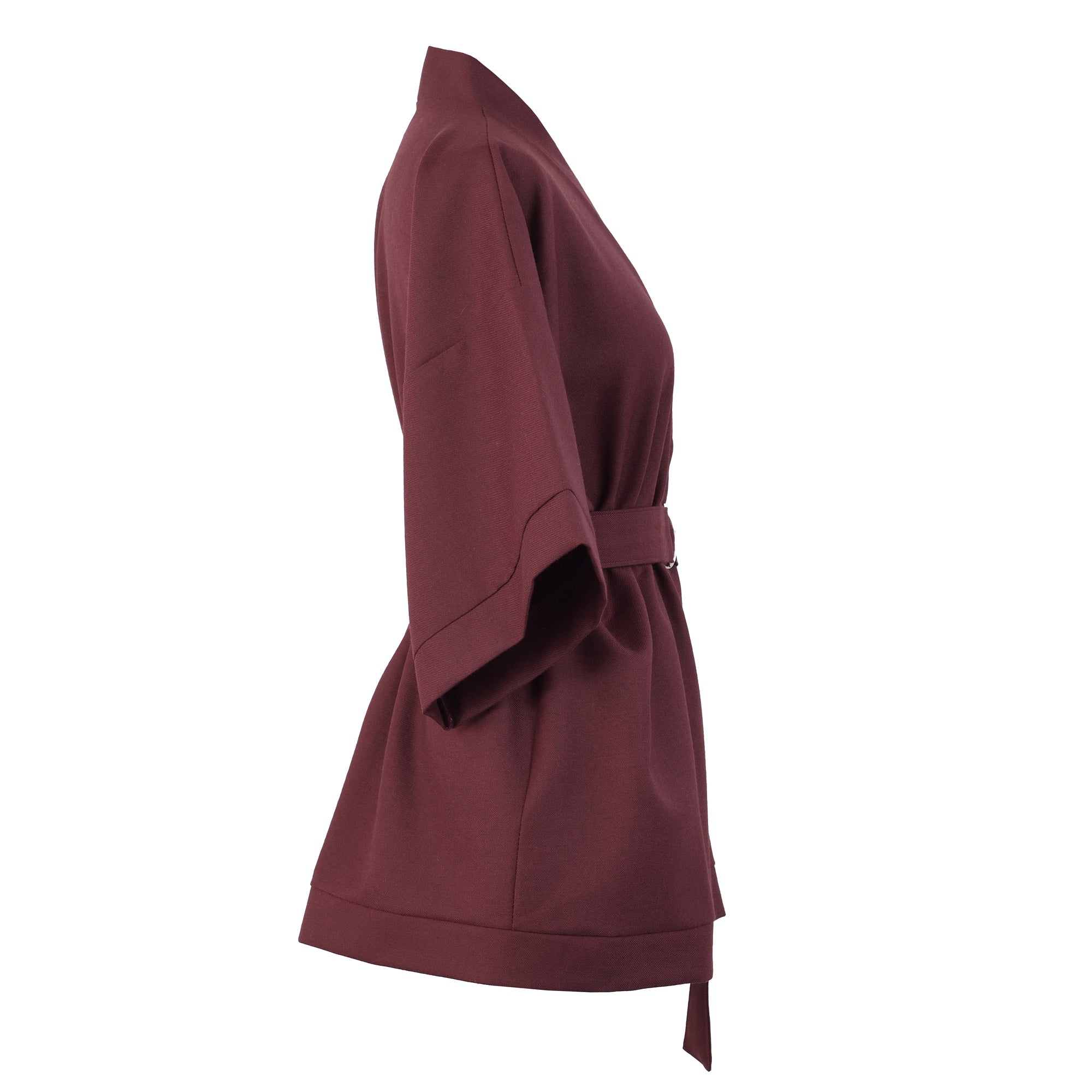 BURGUNDY WOOL KIMONO