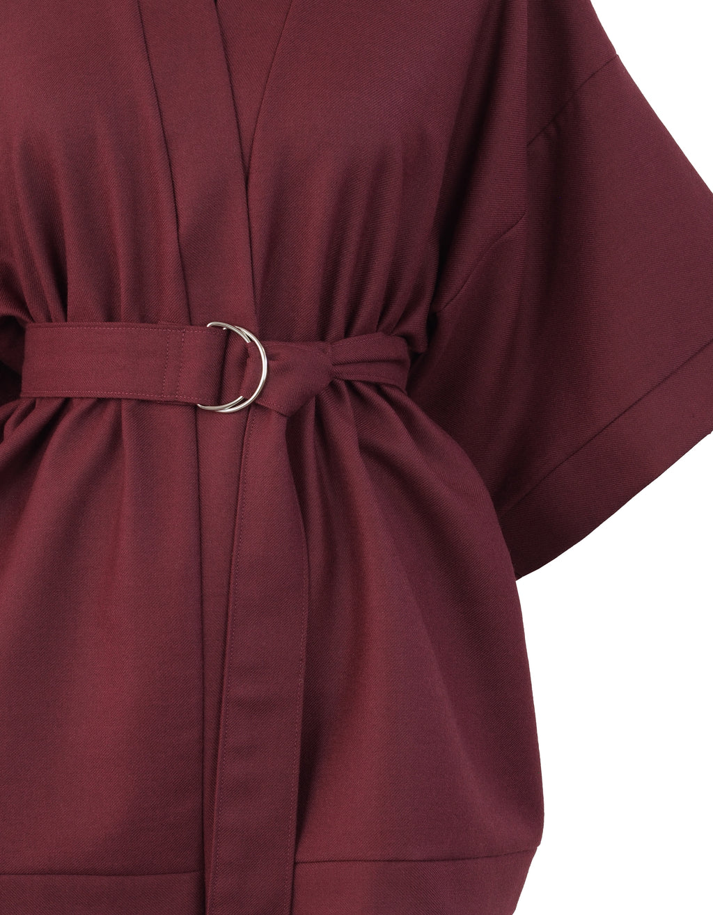 BURGUNDY WOOL KIMONO