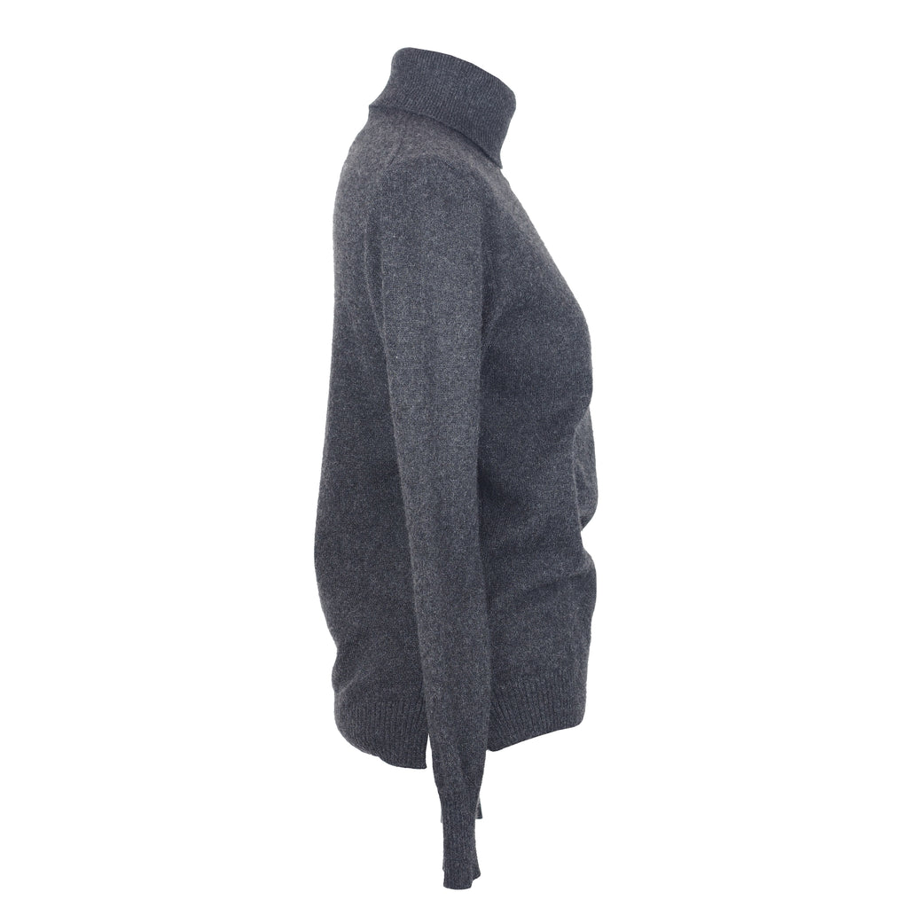 GRAY CASHMERE TURTLENECK SWEATER