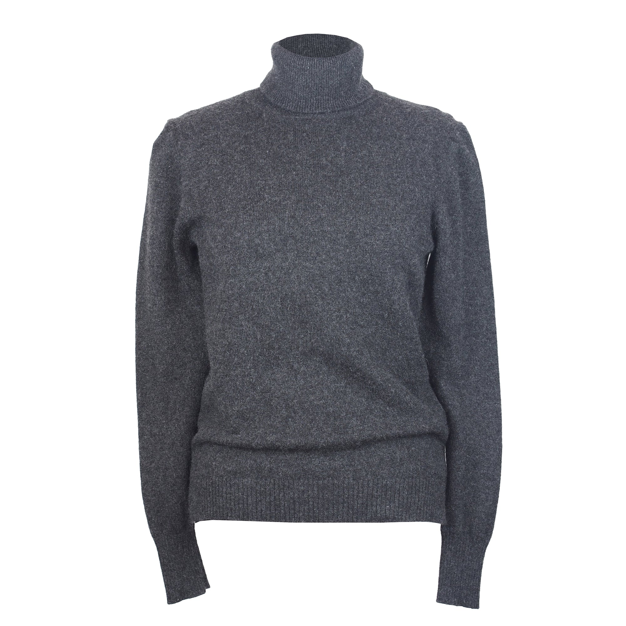 GRAY CASHMERE TURTLENECK SWEATER