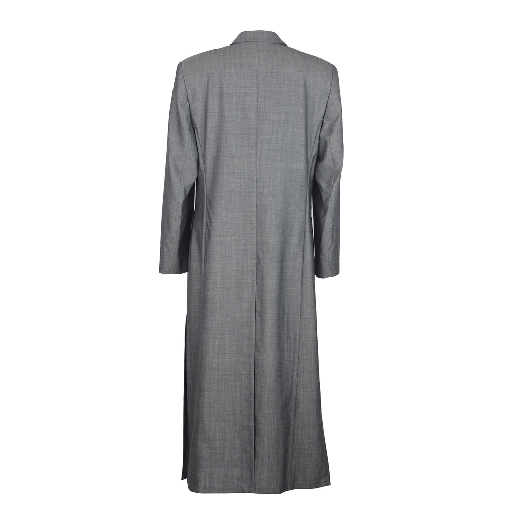 GRAY WOOL TRENCH COAT