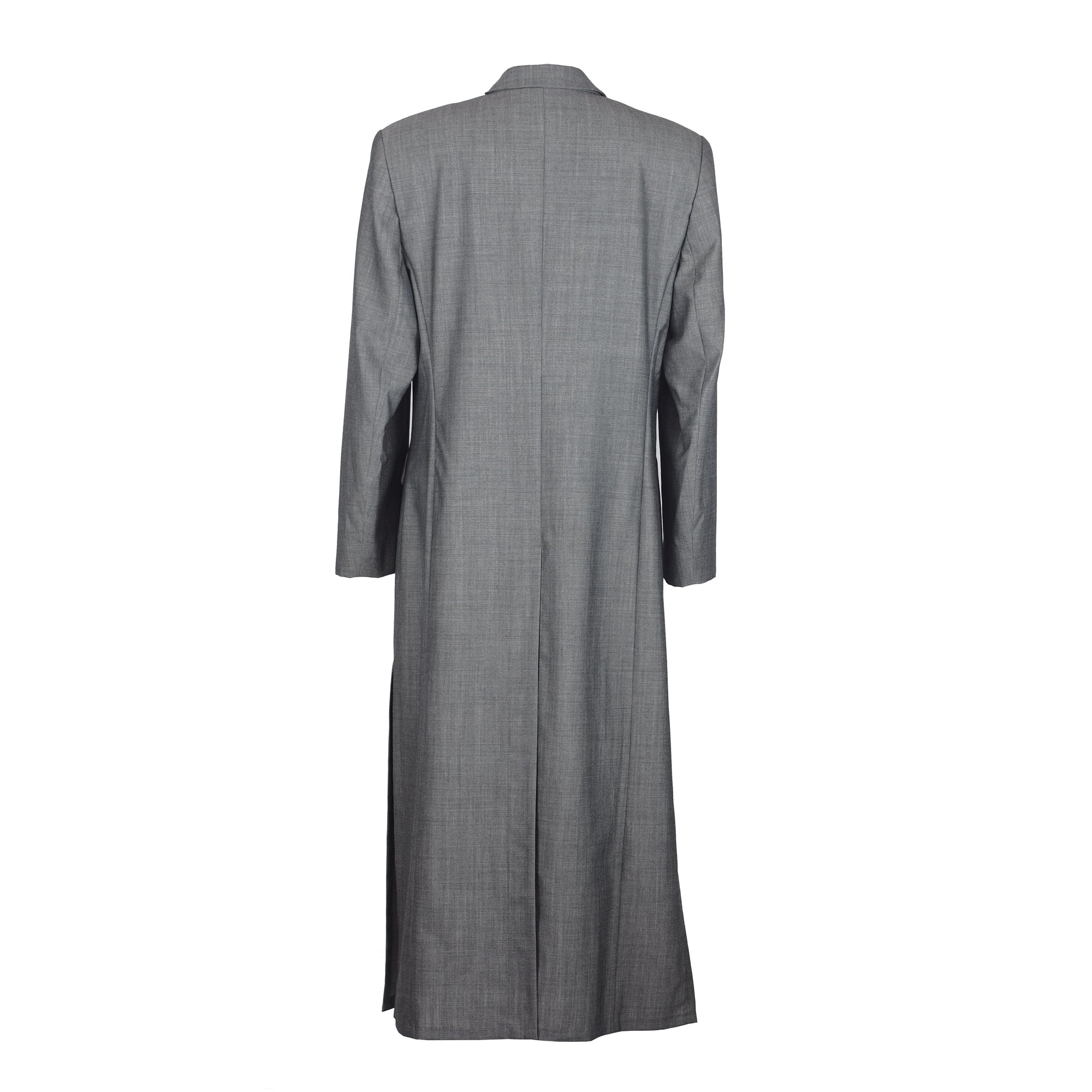 GRAY WOOL TRENCH COAT