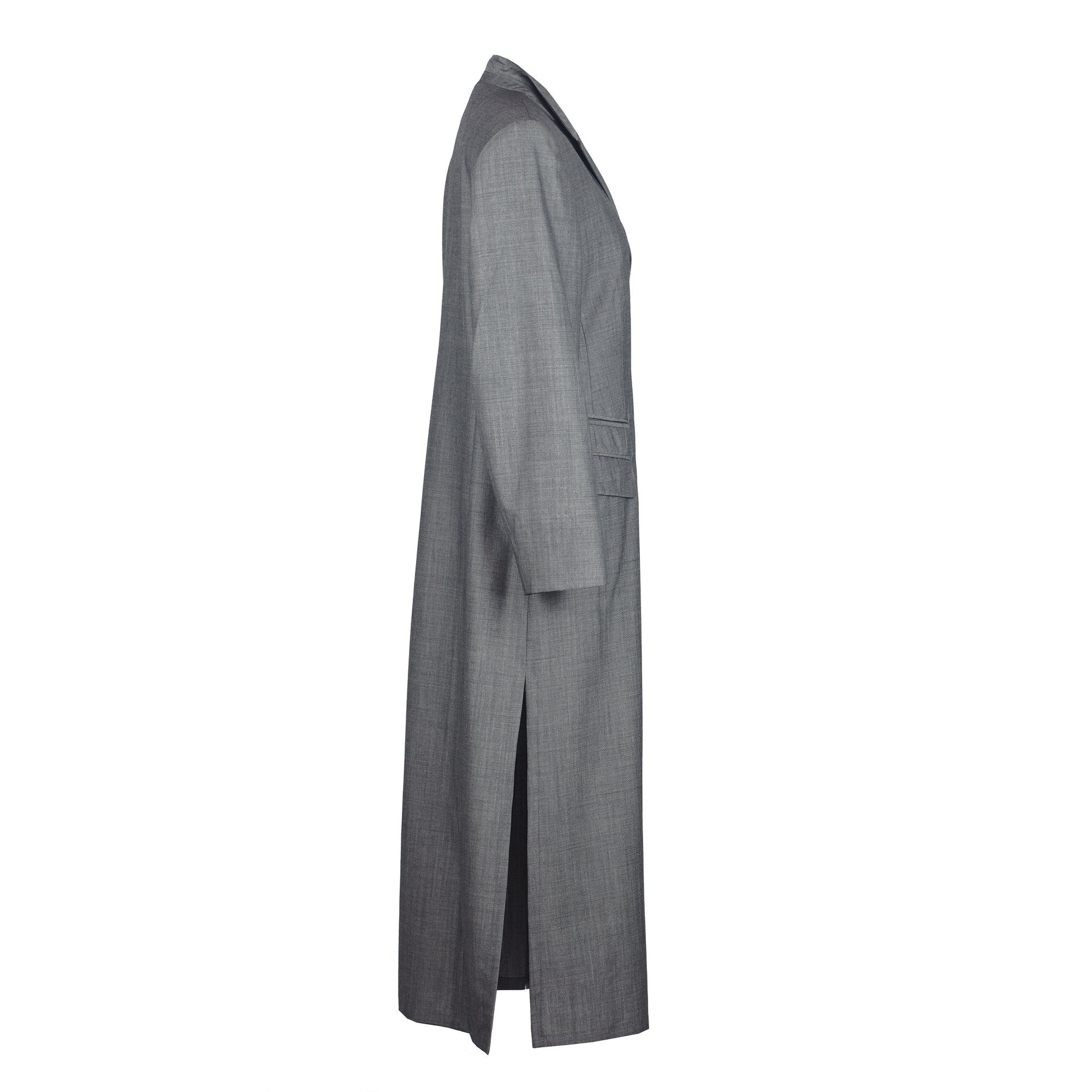 GRAY WOOL TRENCH COAT