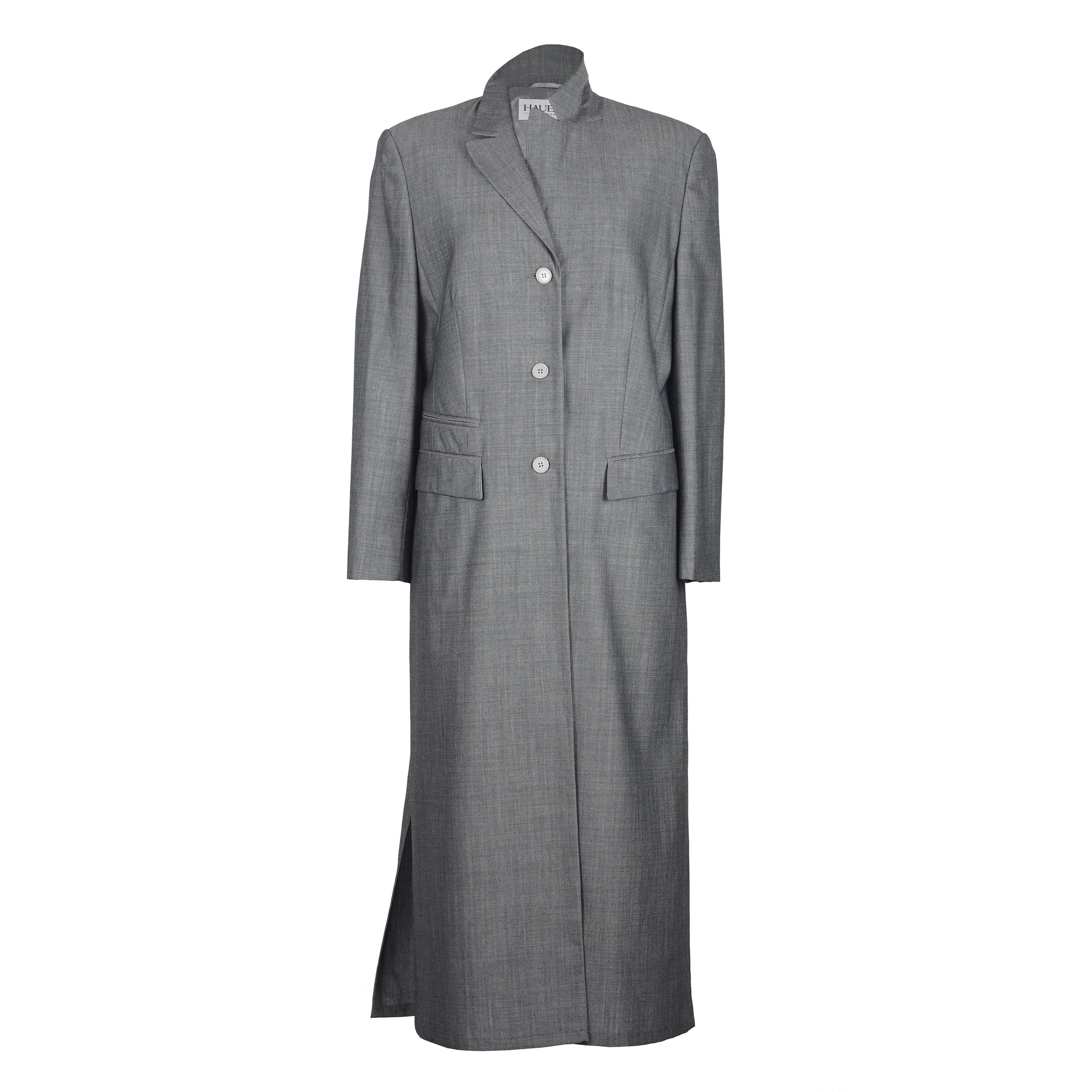 GRAY WOOL TRENCH COAT