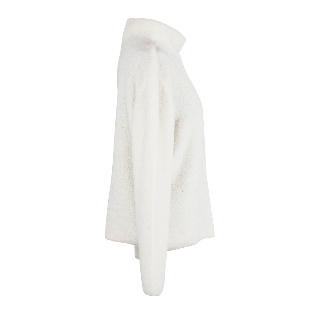 KNITTED IVORY WOOL SWEATER