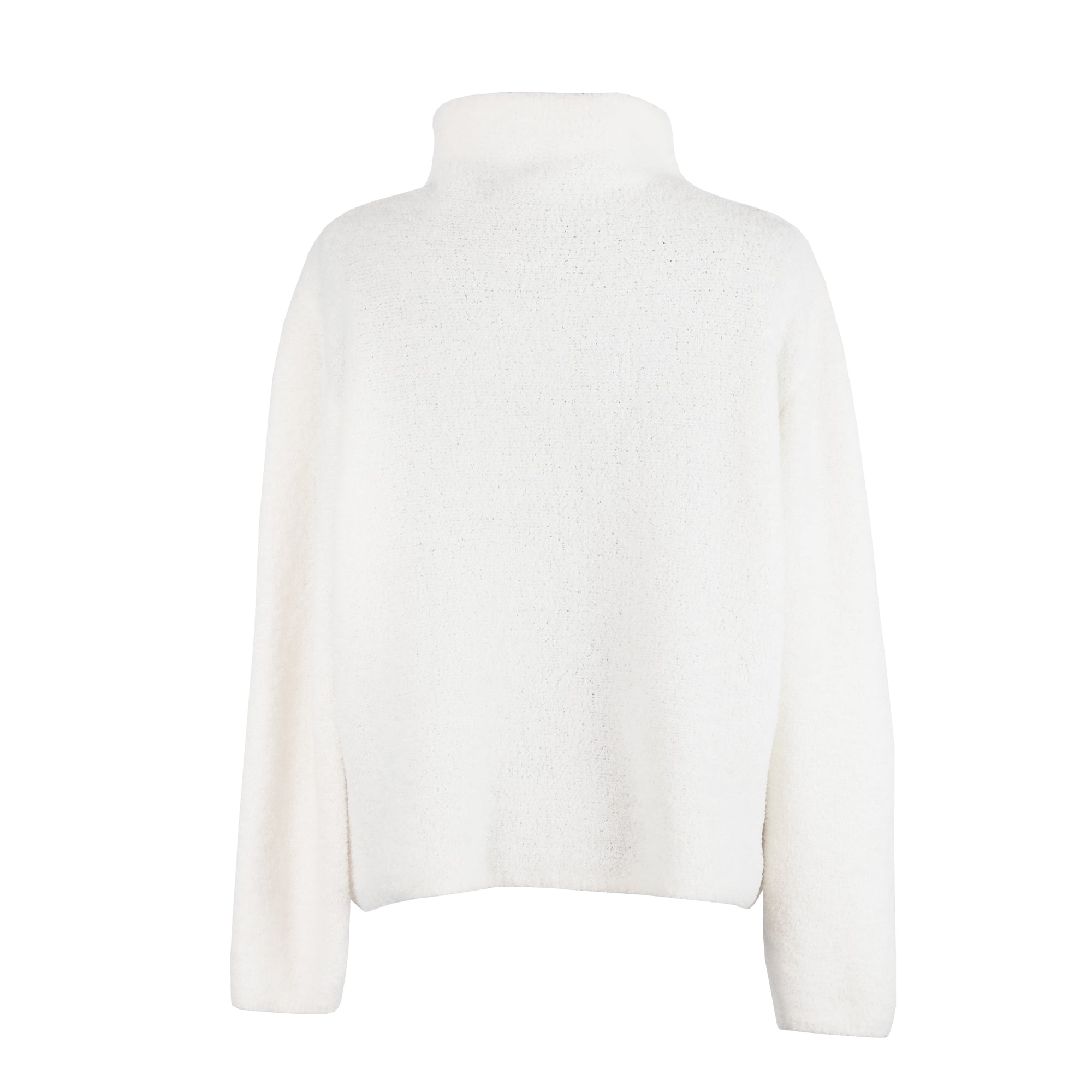 KNITTED IVORY WOOL SWEATER