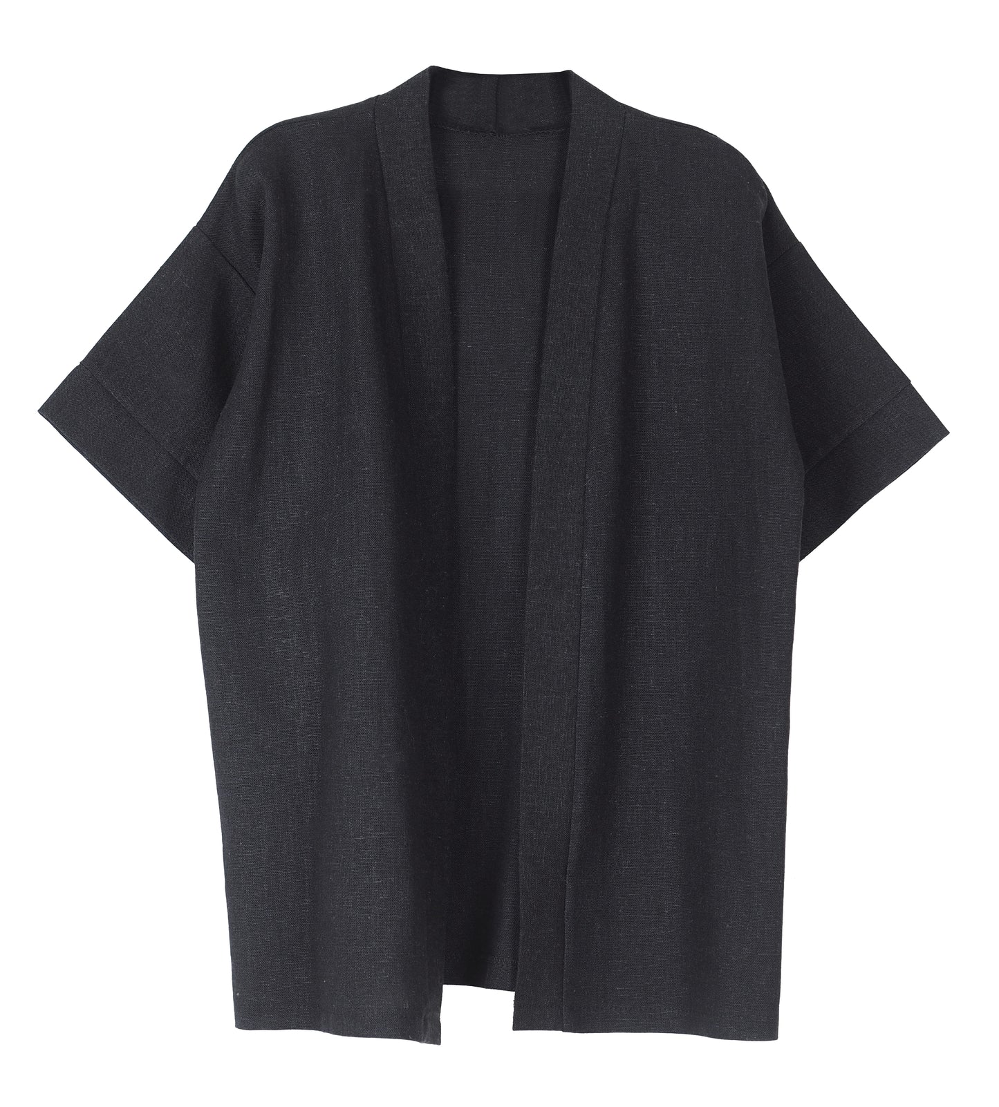 BLACK LINEN KIMONO