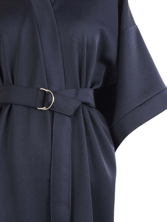 NAVY BLUE WOOL KIMONO