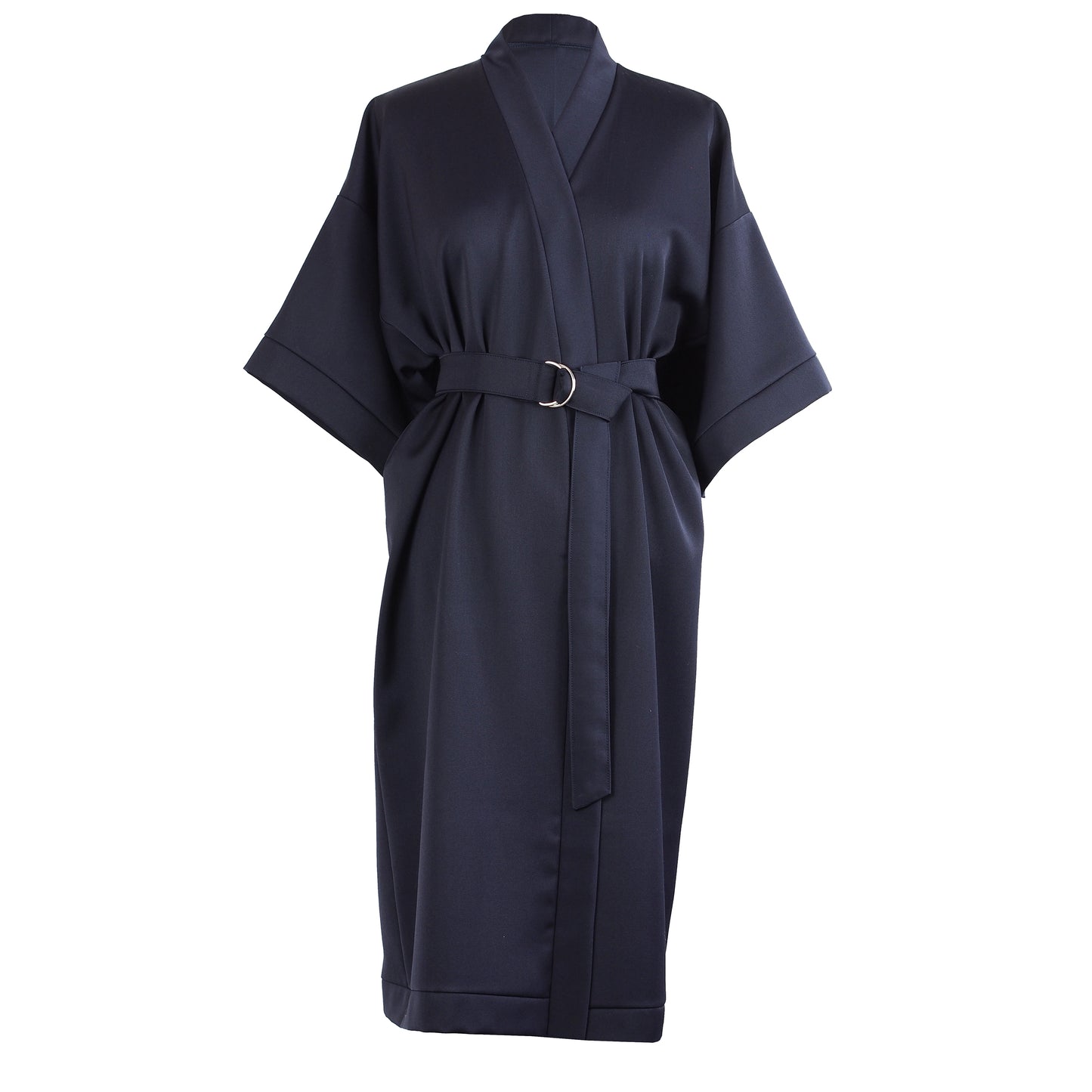NAVY BLUE WOOL KIMONO