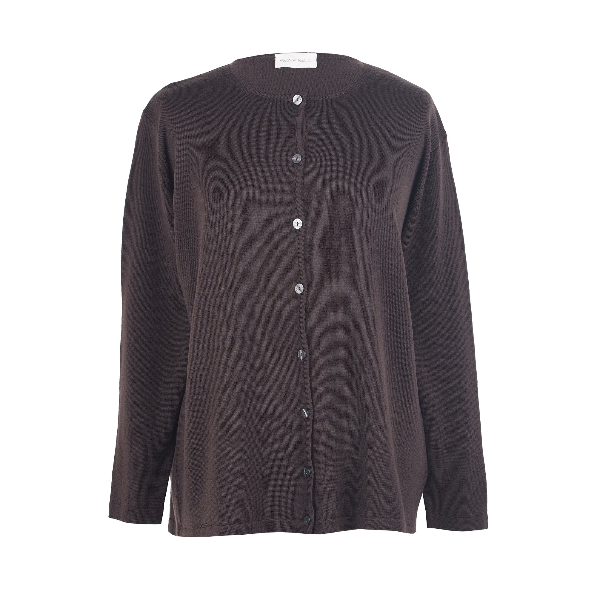 BROWN WOOL CARDIGAN