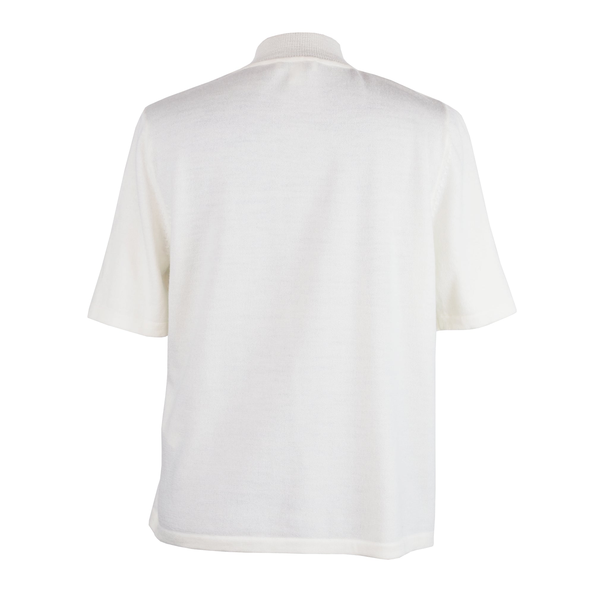 IVORY MOCK NECK WOOL T-SHIRT