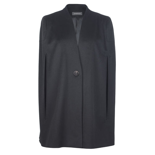 BLACK WOOL CAPE