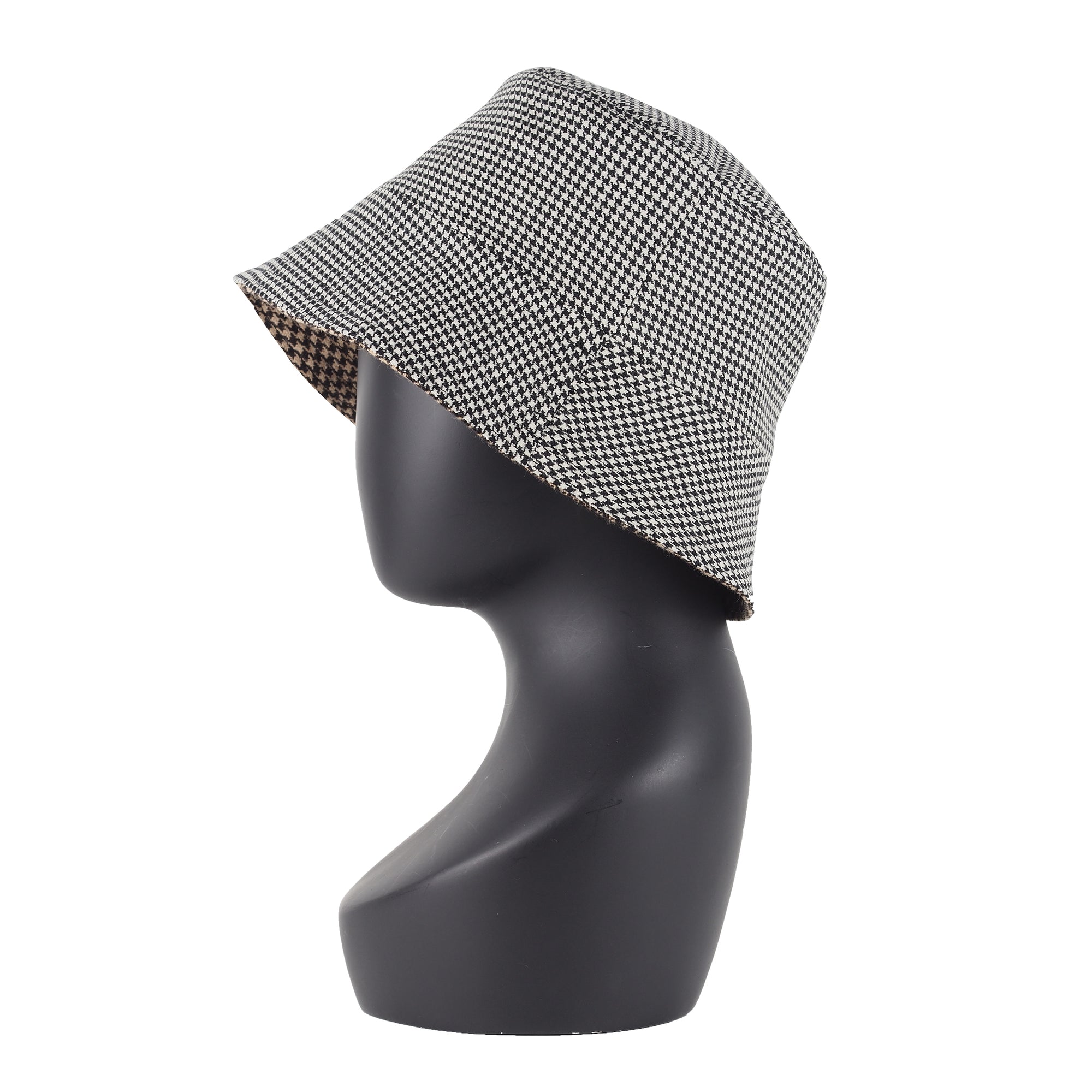 UPCYCLED HOUNDSTOOTH BUCKET HAT