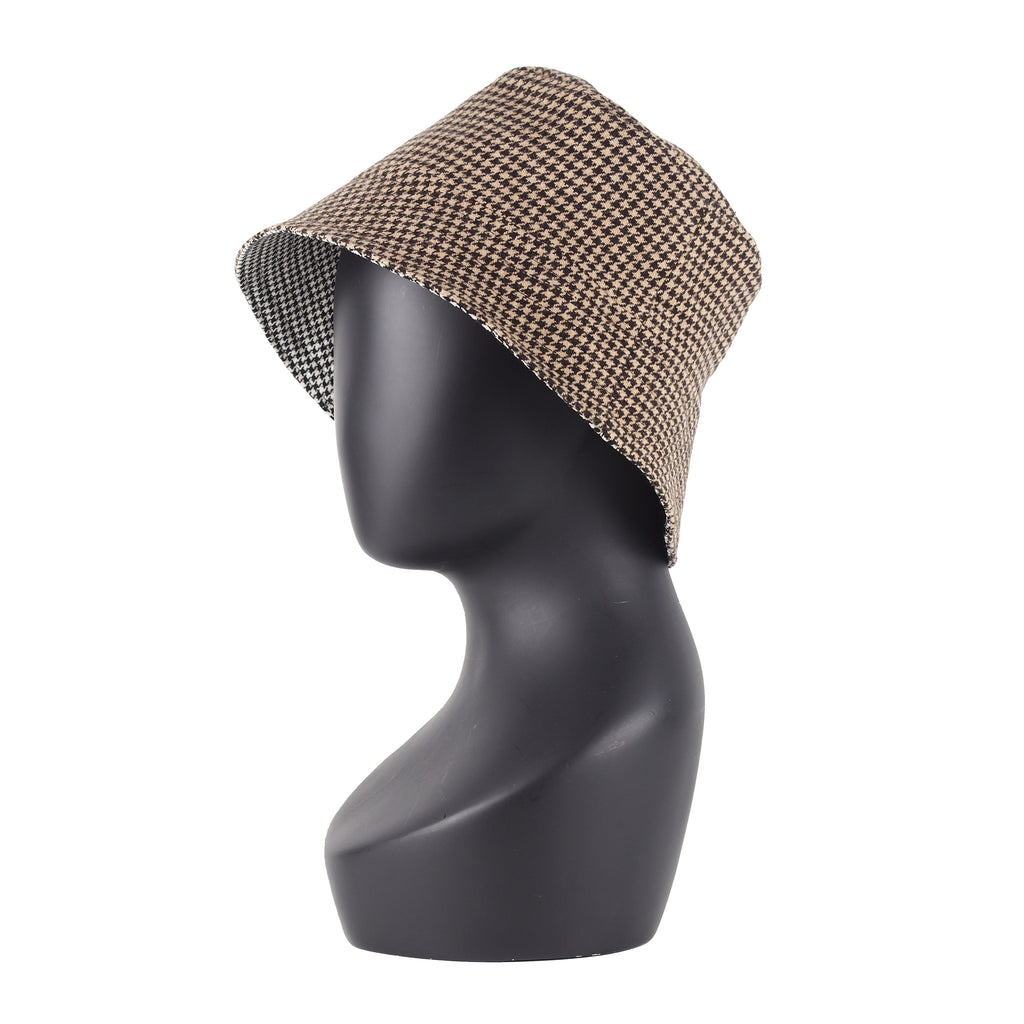 UPCYCLED HOUNDSTOOTH BUCKET HAT