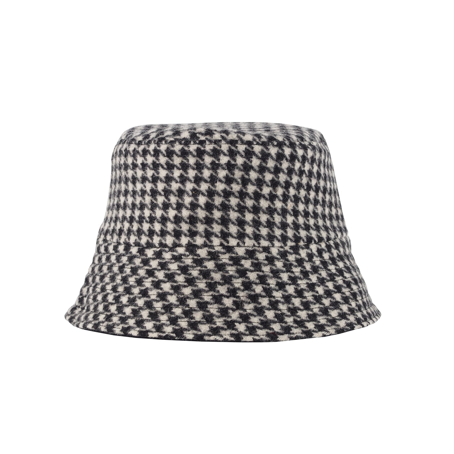 UPCYCLED HOUNDSTOOTH TWEED BUCKET HAT