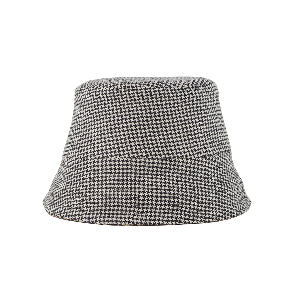 UPCYCLED HOUNDSTOOTH BUCKET HAT