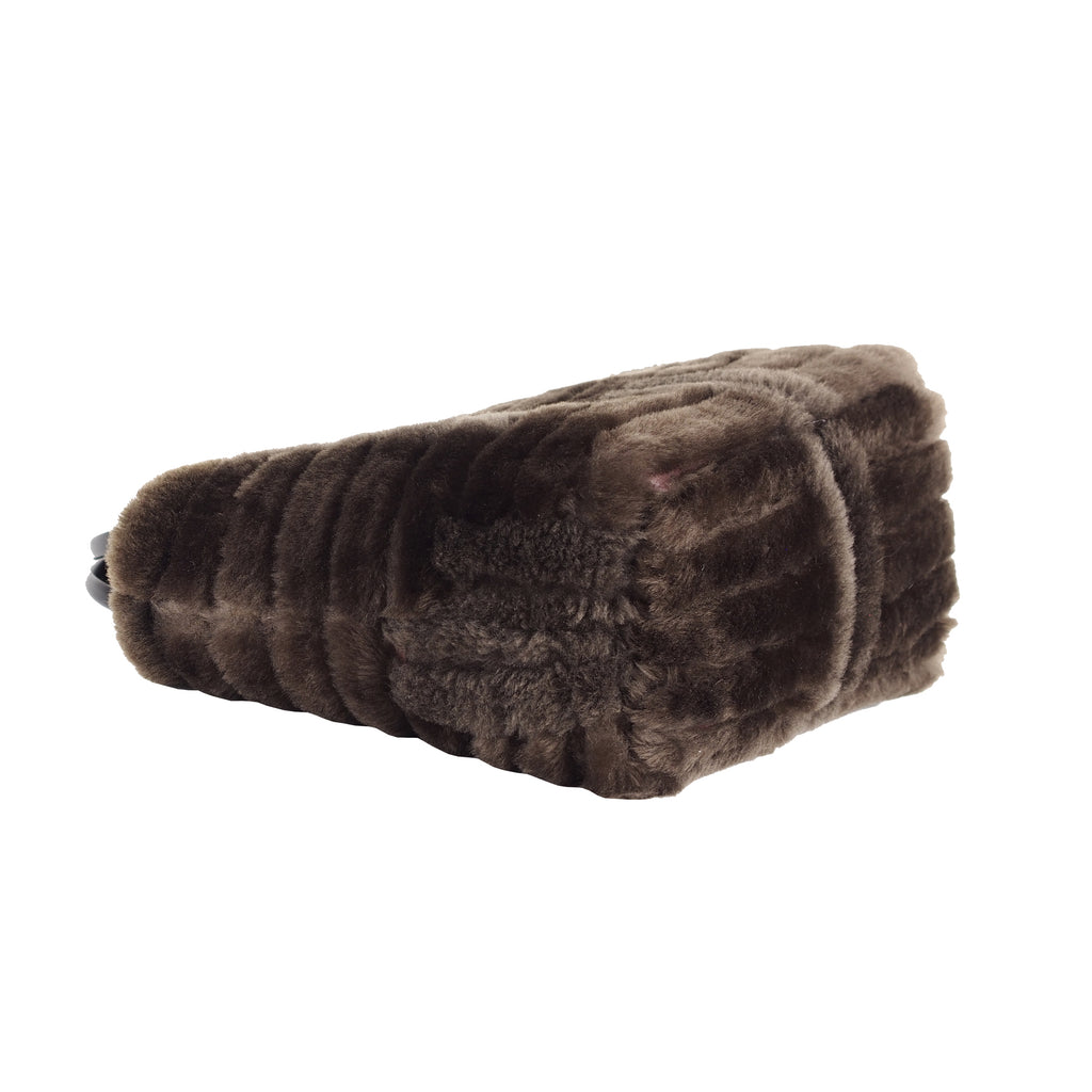 SHEARLING HANDBAG WITH ROUND HANDLES