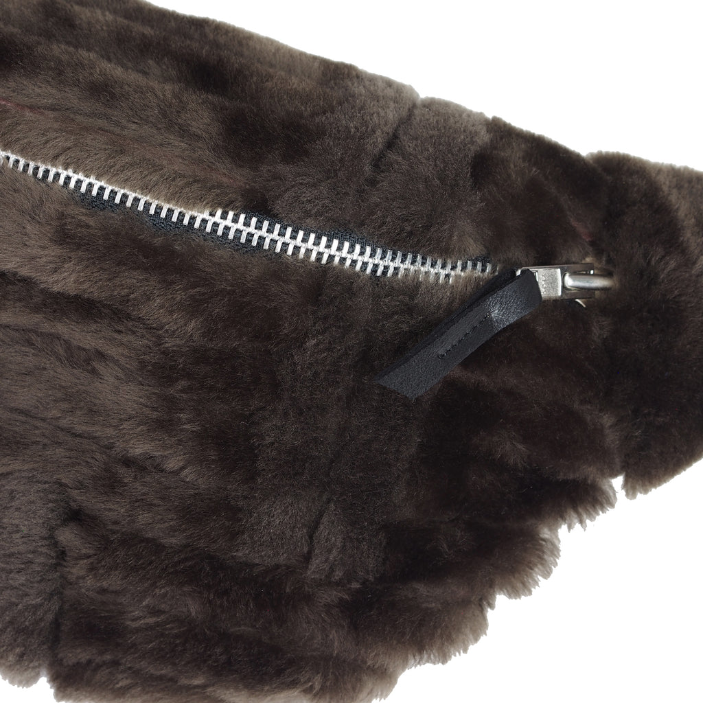 CHOCOLATE BROWN SHEARLING BUM BAG