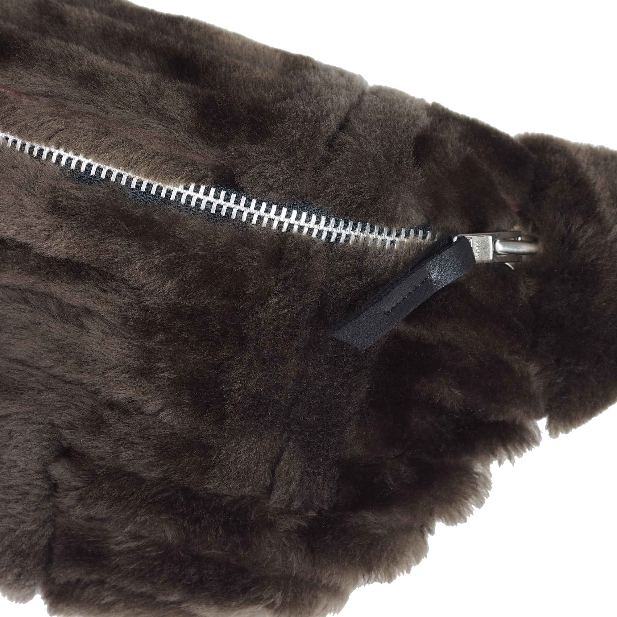CHOCOLATE BROWN SHEARLING BUM BAG