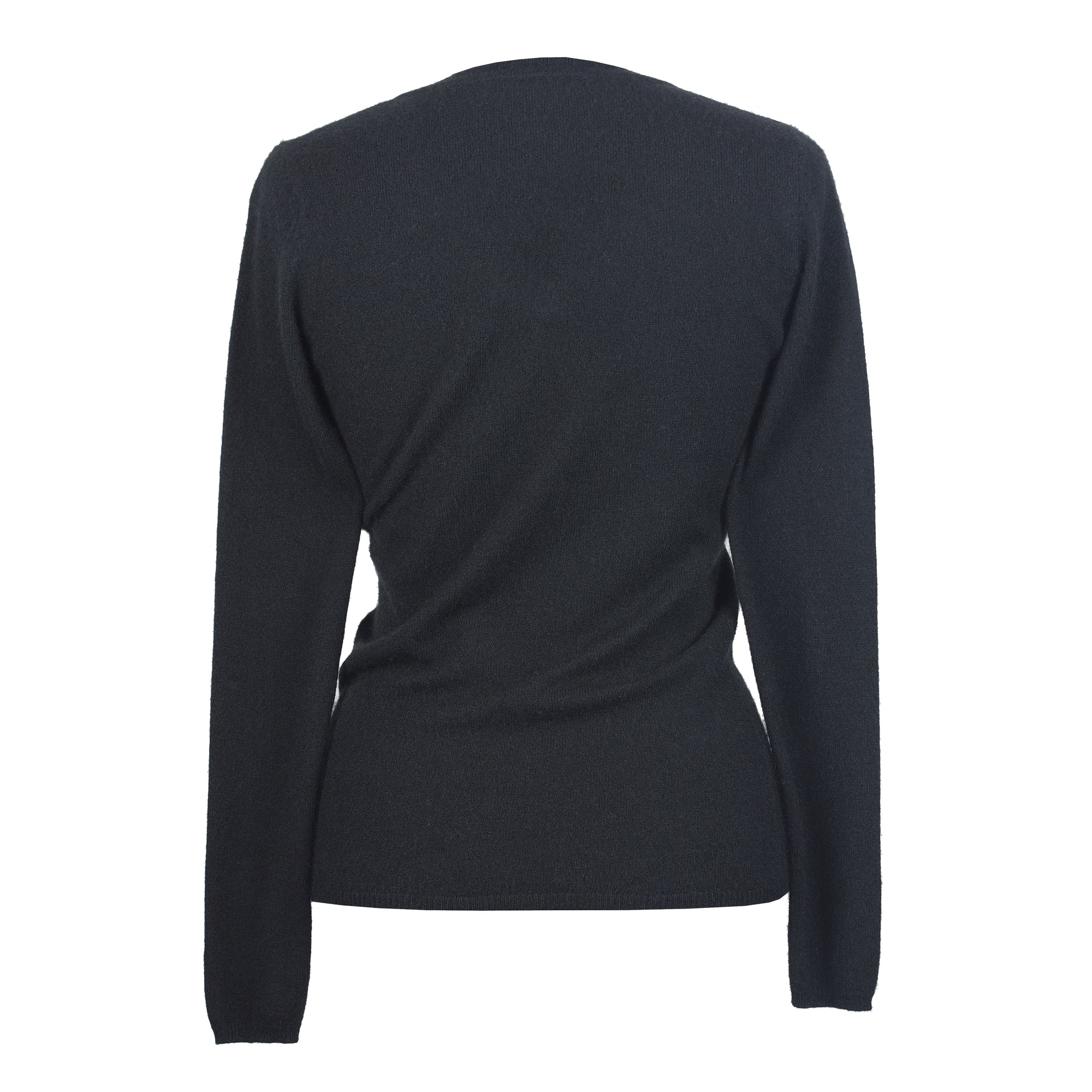 BLACK V-NECK CASHMERE SWEATER