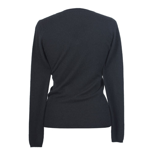 BLACK V-NECK CASHMERE SWEATER