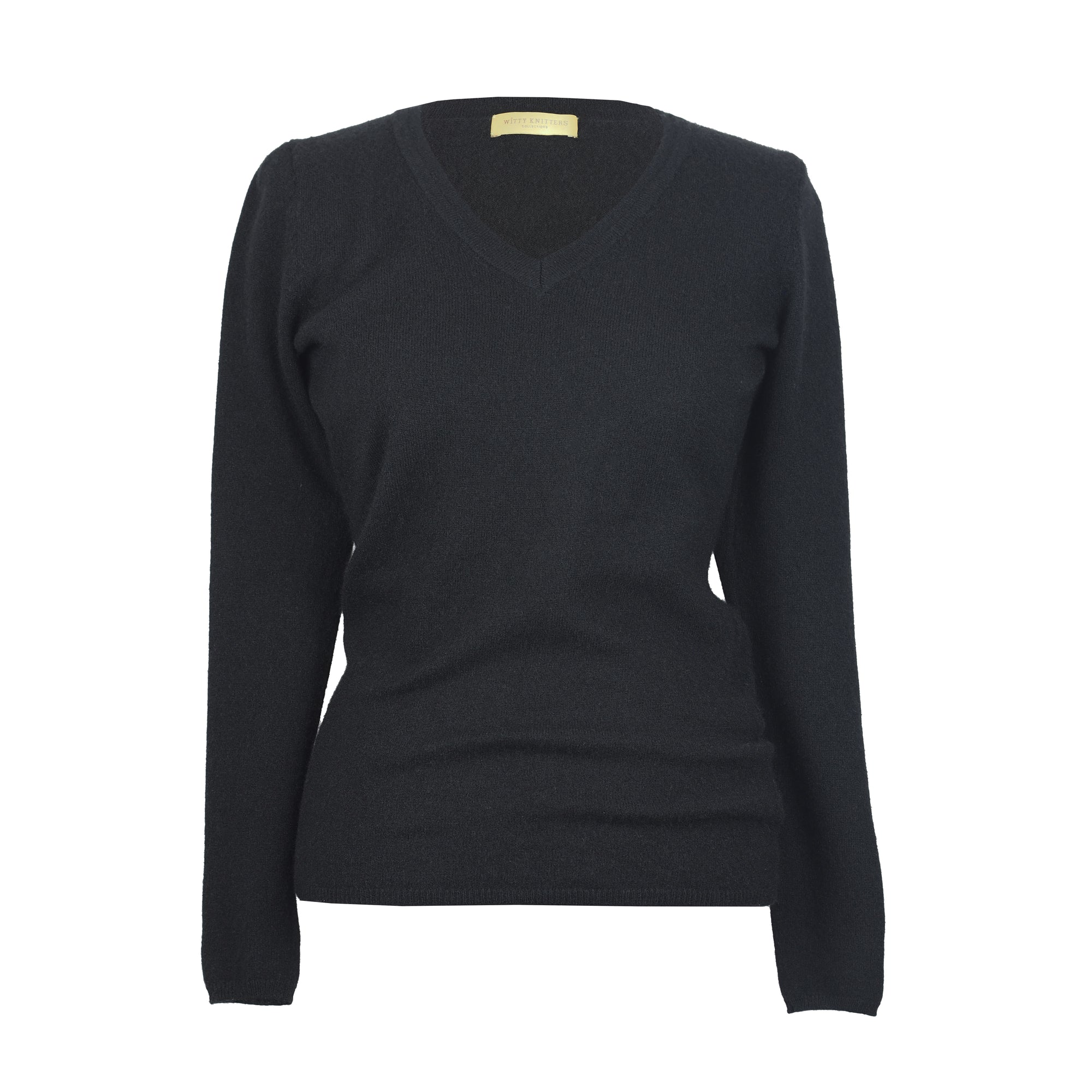 BLACK V-NECK CASHMERE SWEATER