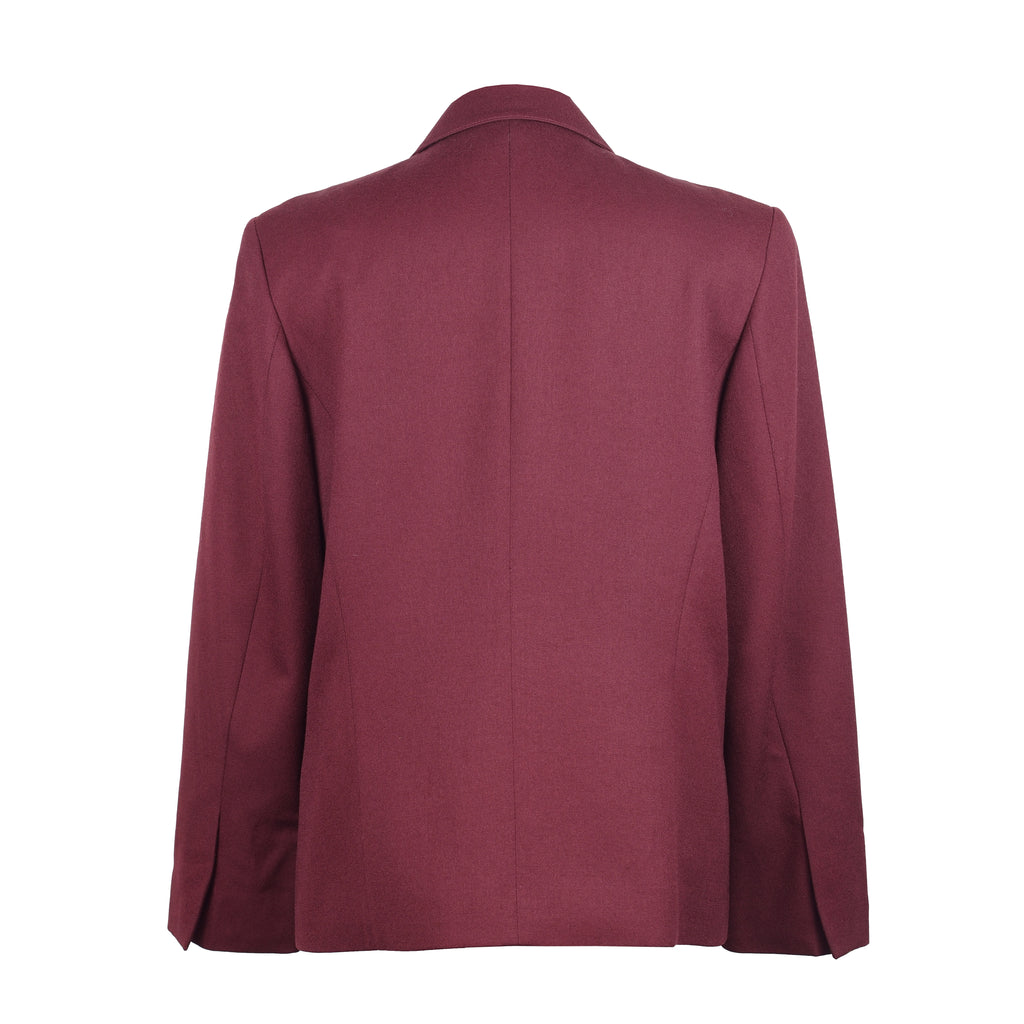 DOUBLE BREASTED BURGUNDY WOOL BLAZER