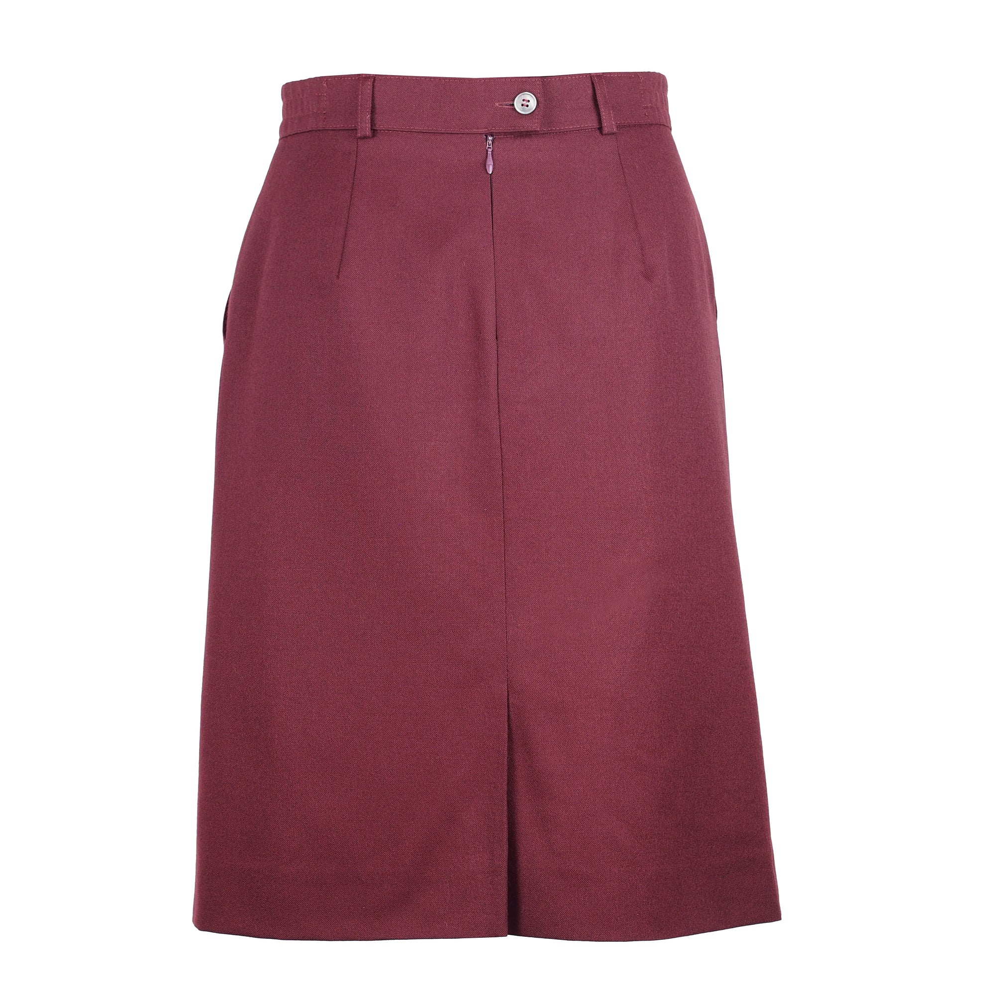 BURGUNDY RIBBED MIDI SKIRT