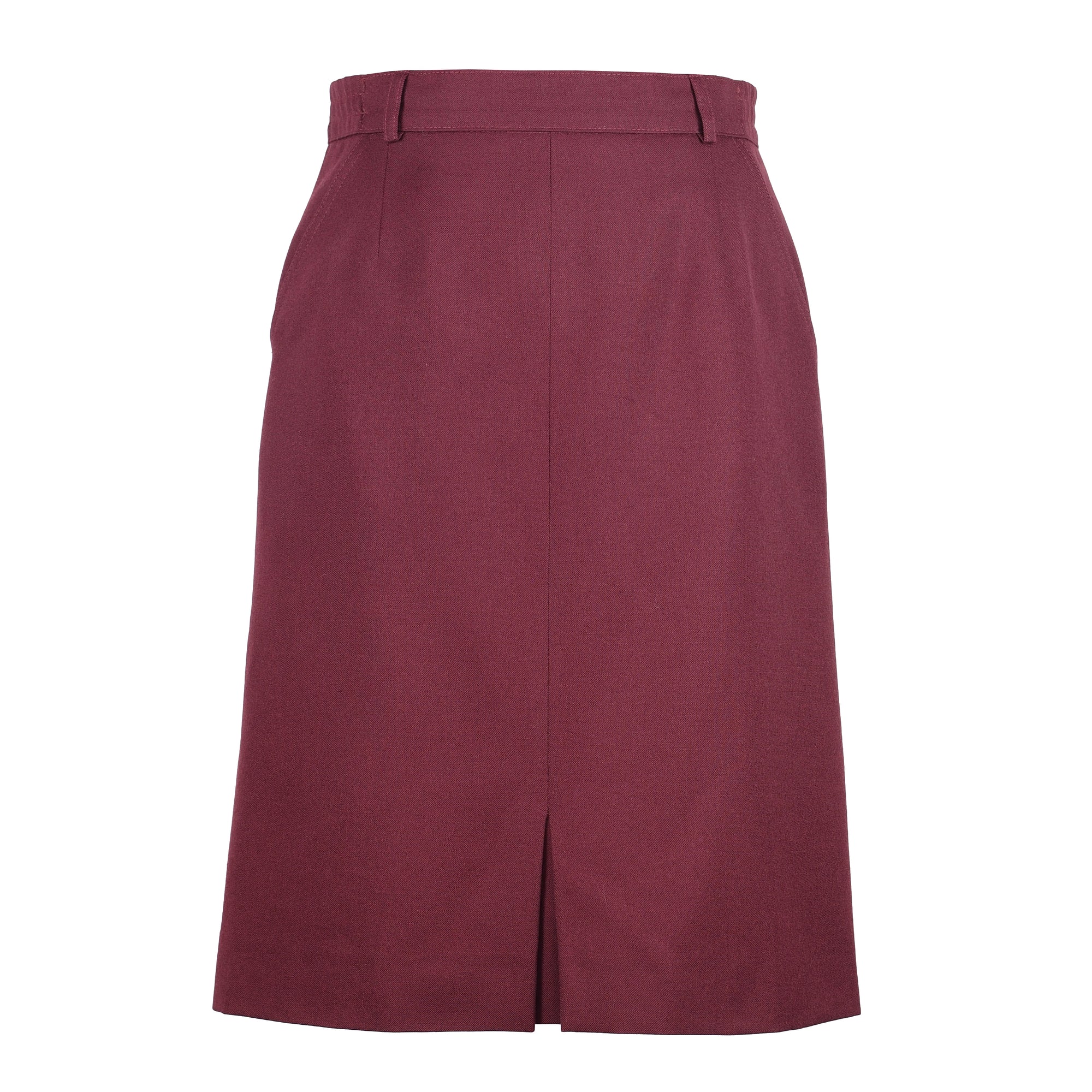 BURGUNDY RIBBED MIDI SKIRT